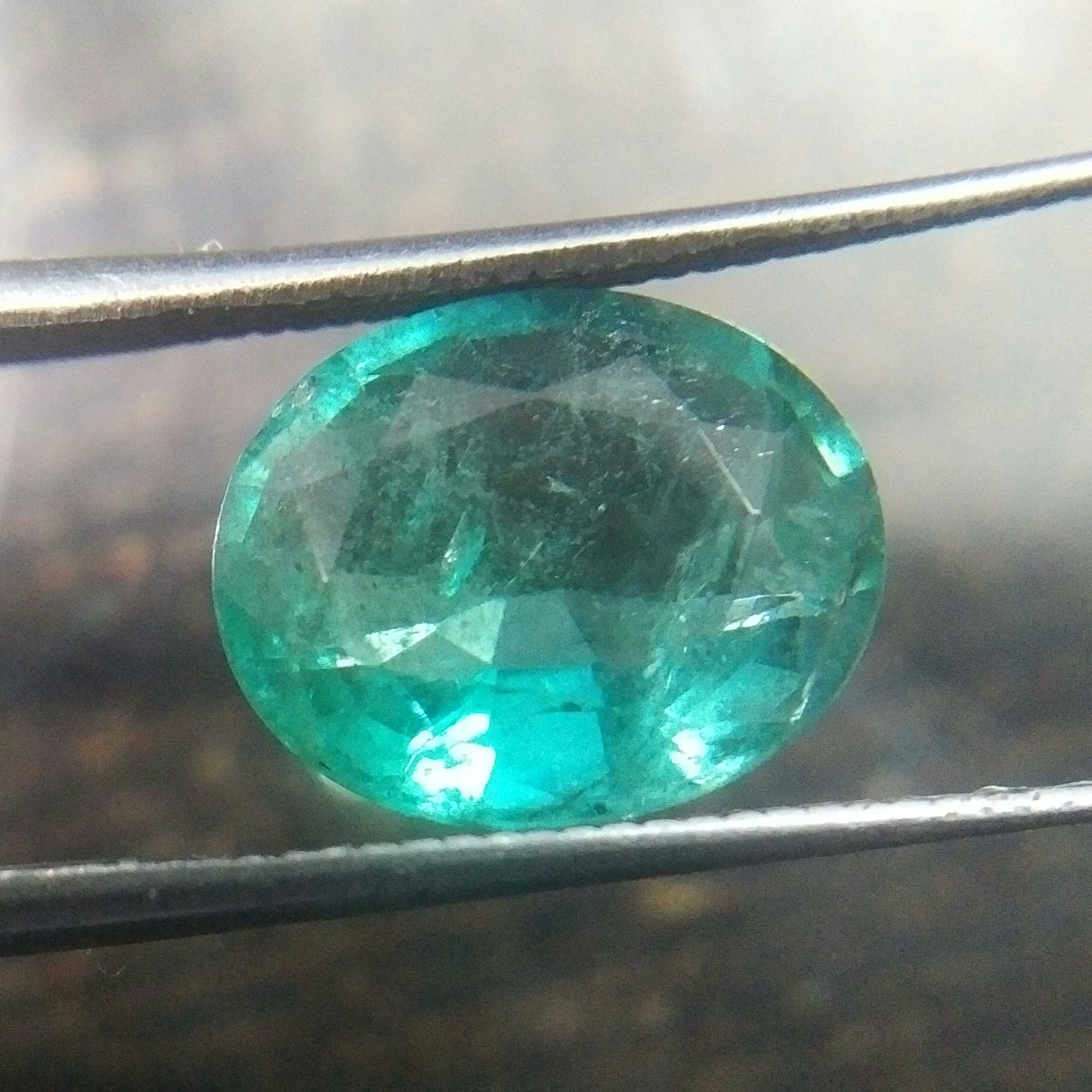 2.95ct certified bluish bright green oval Zambian emerald stone