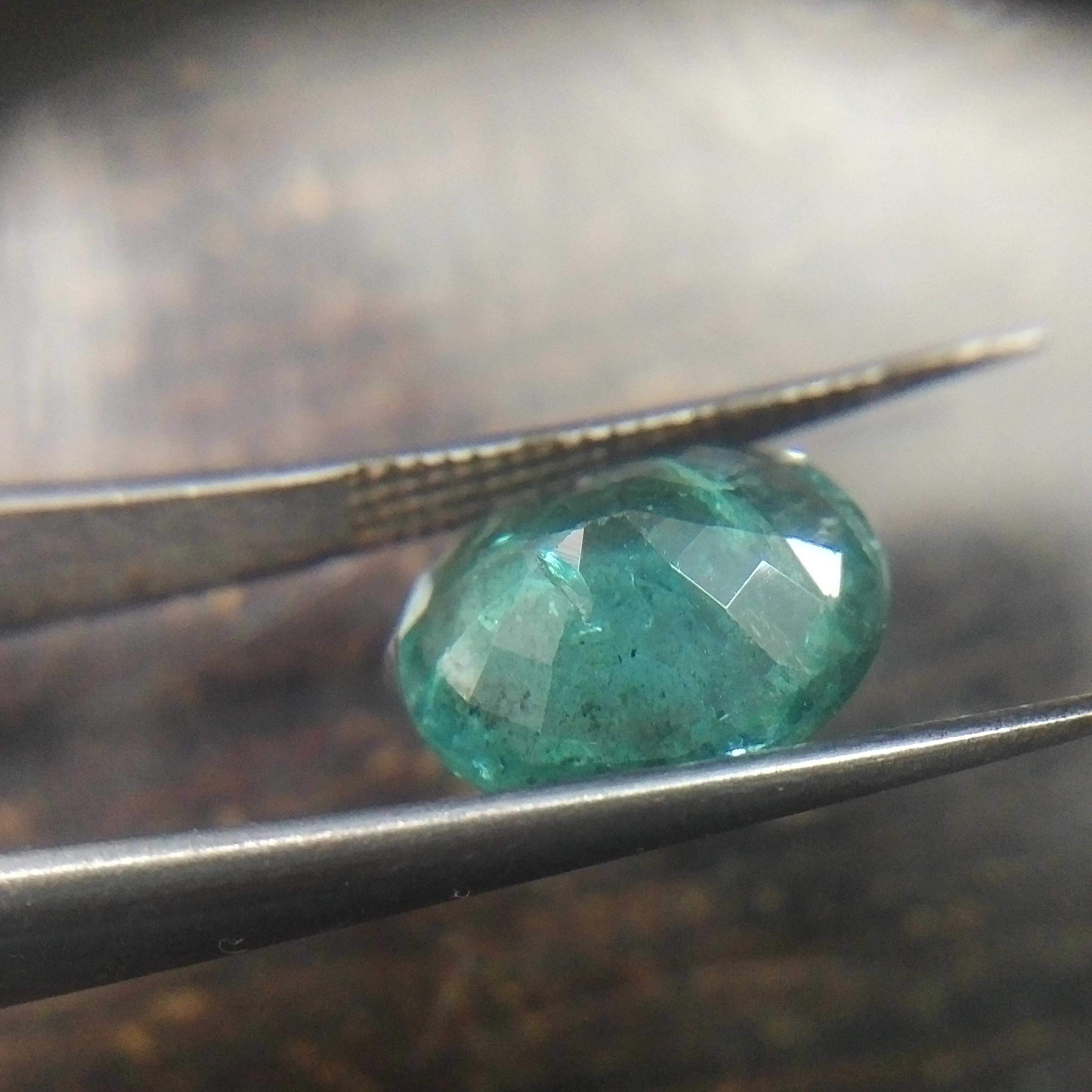 2.95ct certified bluish bright green oval Zambian emerald stone