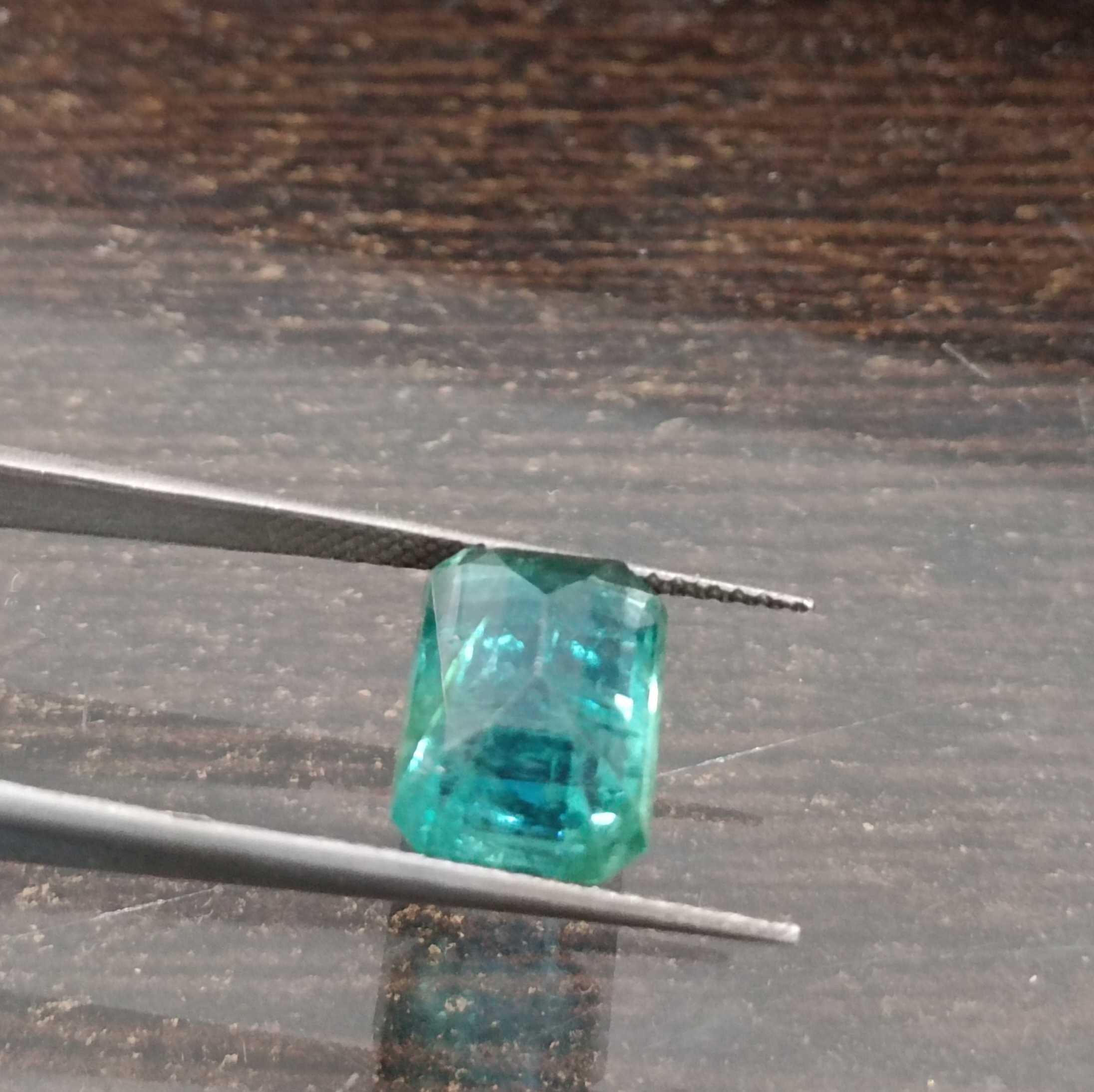 4.04ct GJEPC certified natural algae green emerald cut emerald stone