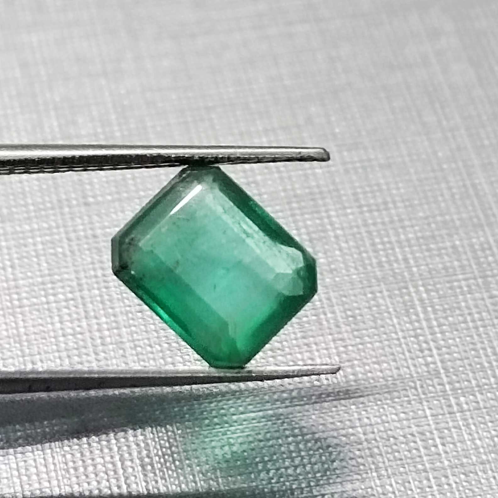 5.47ct 2 pcs octagon deep green emerald parcel