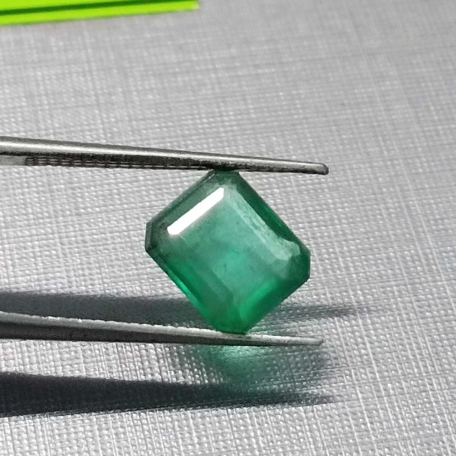 5.47ct 2 pcs octagon deep green emerald parcel