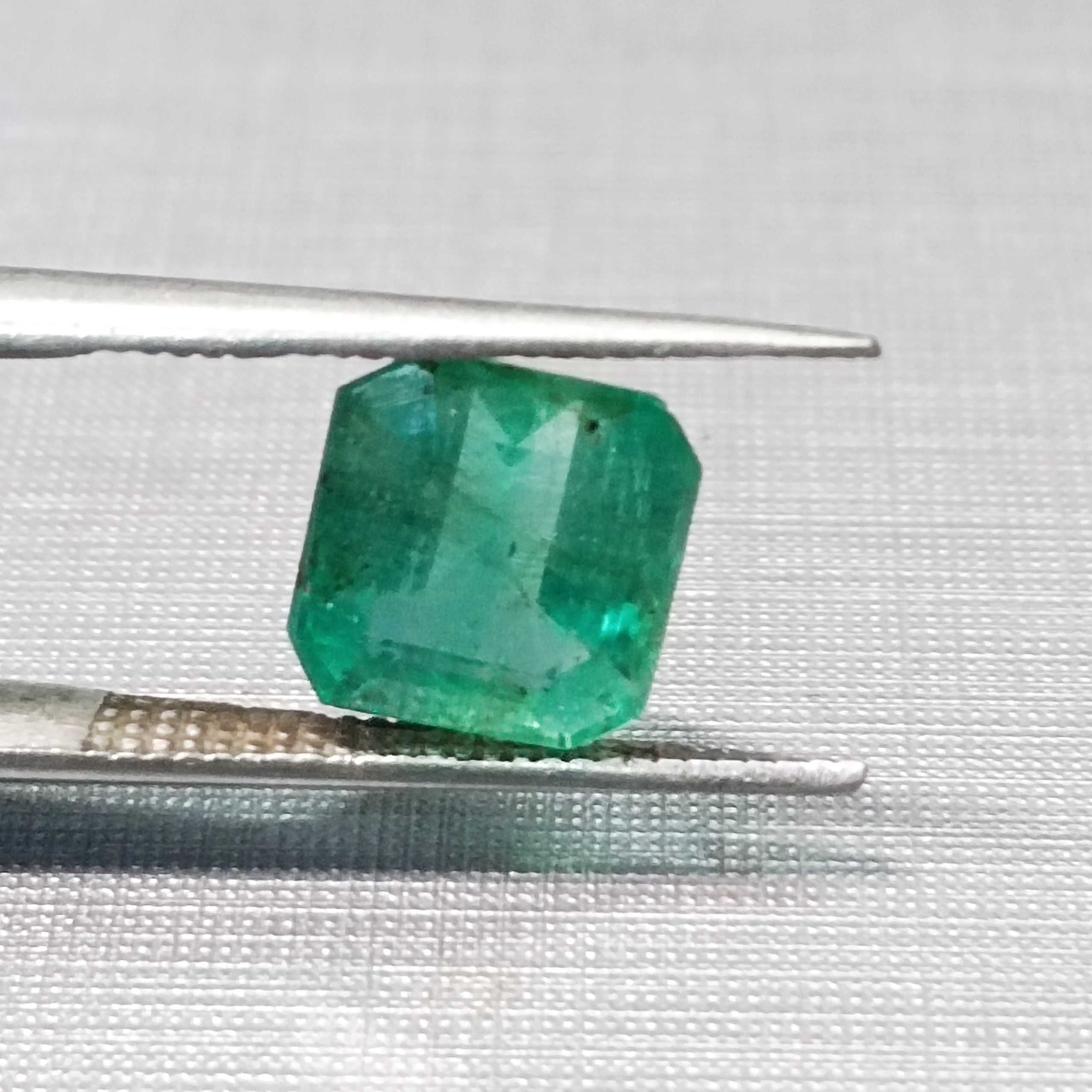 2.61cts certified natural medium deep green octagon step cut emerald stone