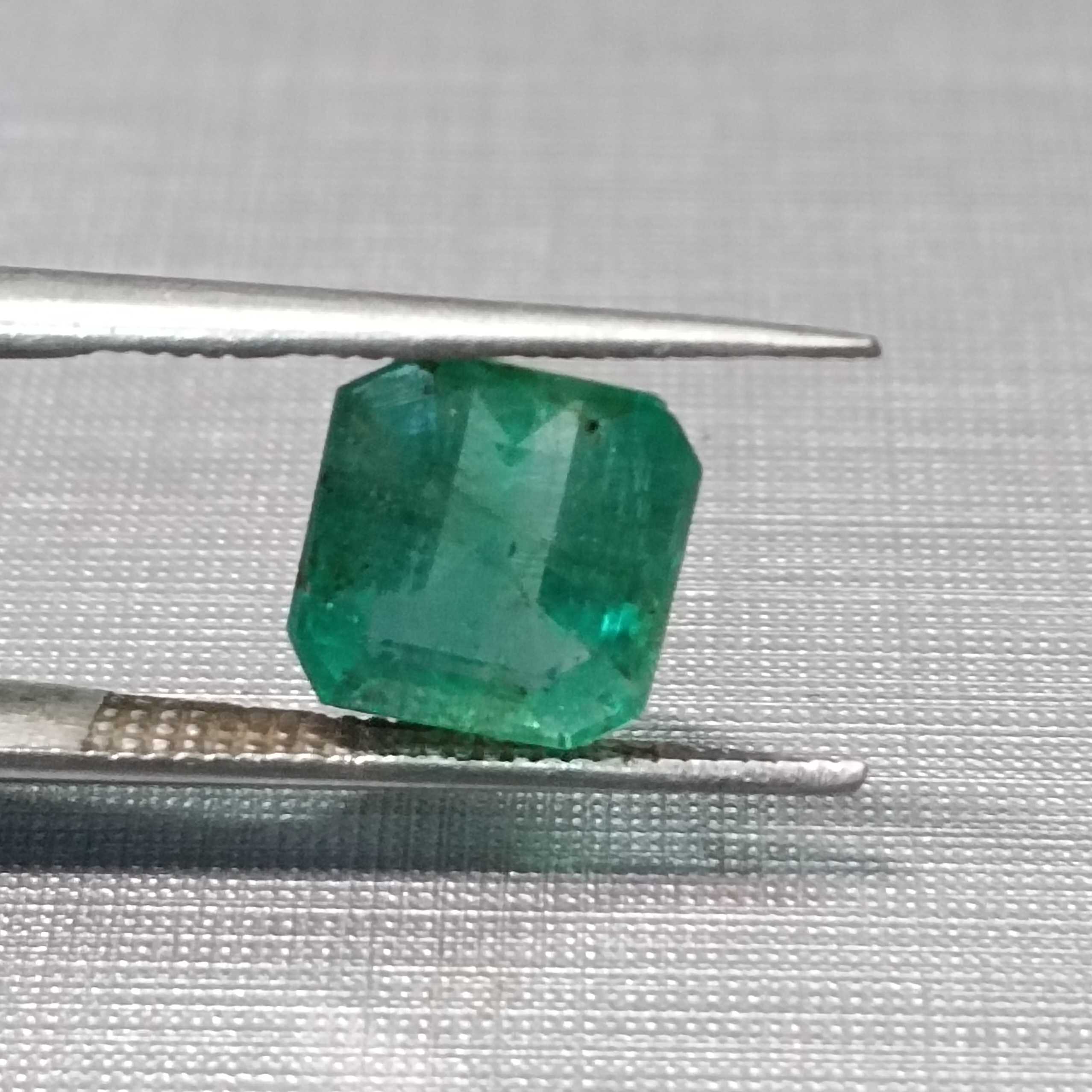 2.61cts certified natural medium deep green octagon step cut emerald stone