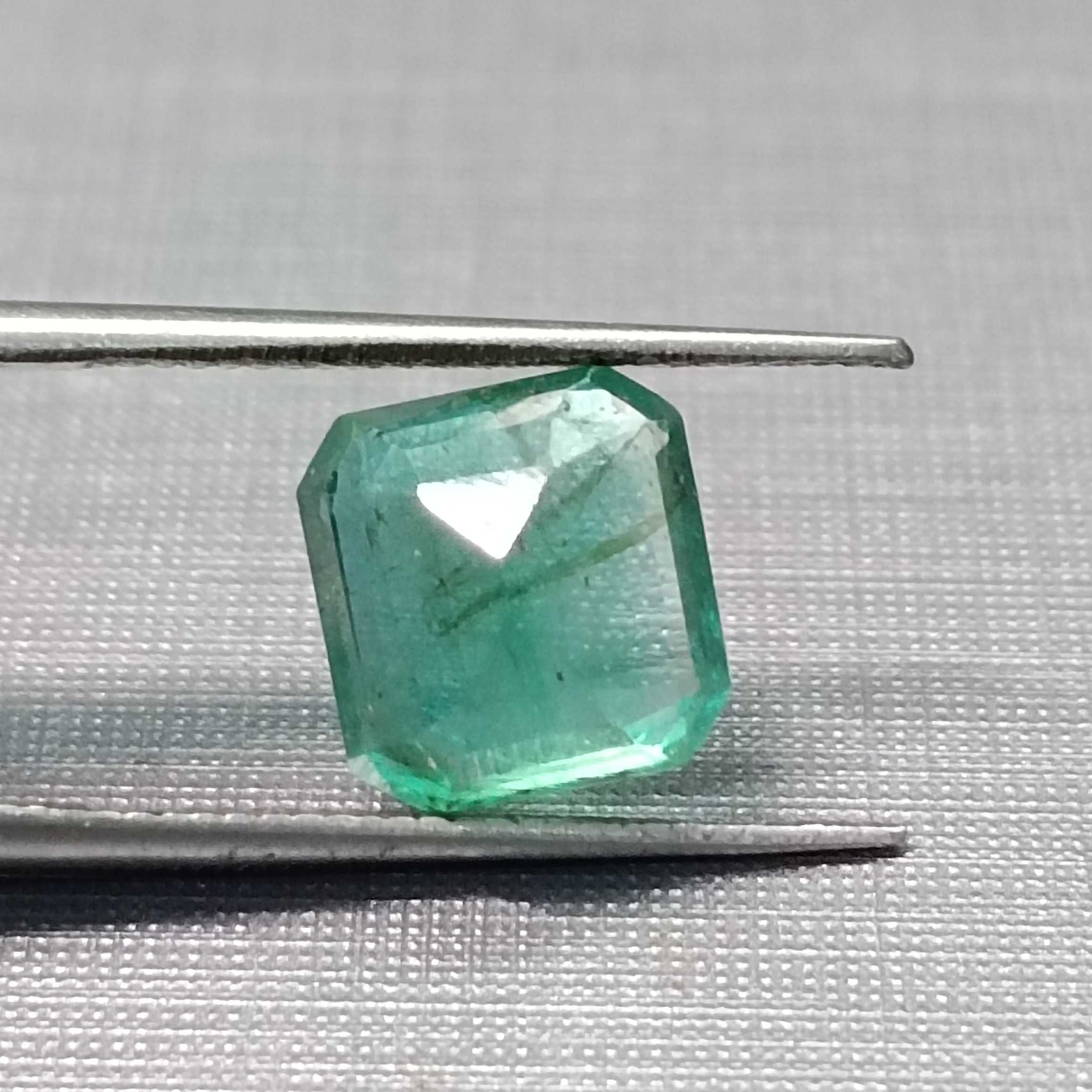 2.61cts certified natural medium deep green octagon step cut emerald stone