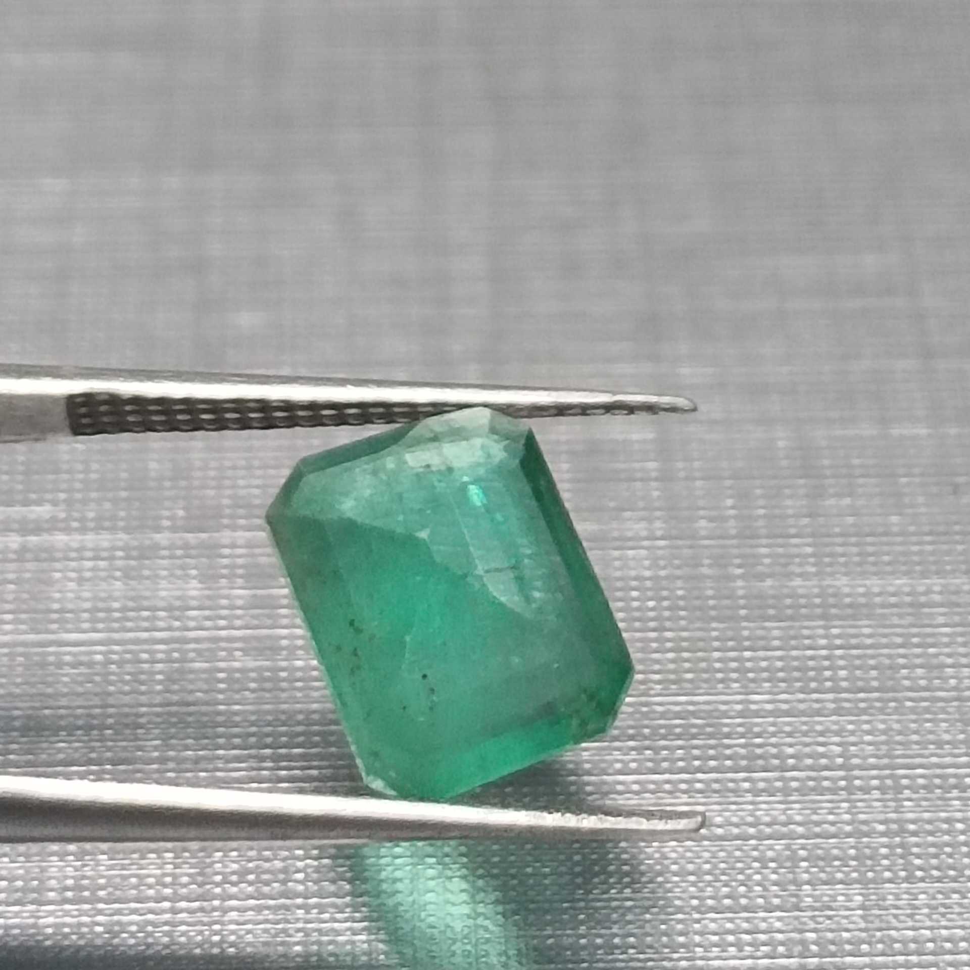 2.58ct Pakistan green color emerald cut emerald