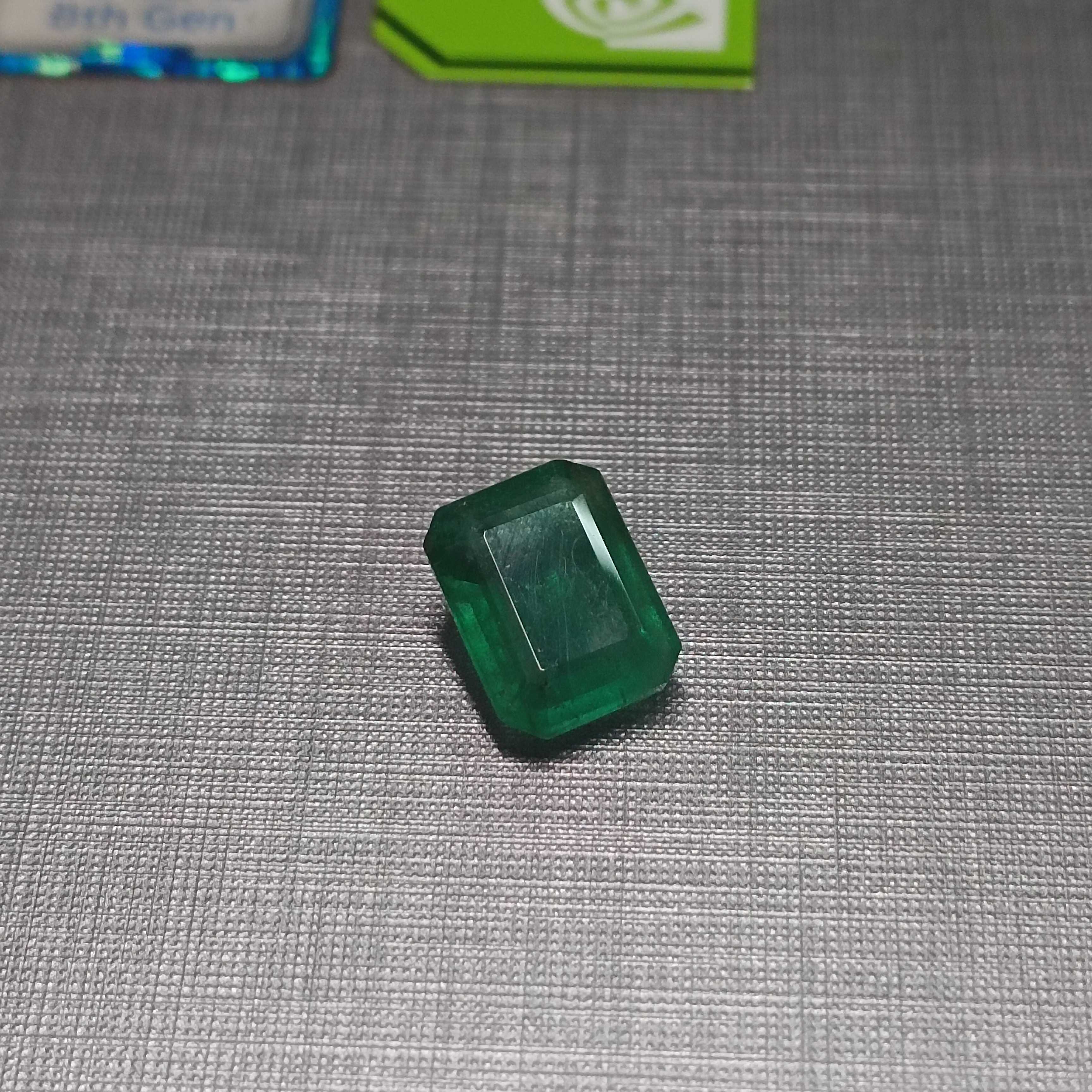 2.58ct Pakistan green color emerald cut emerald