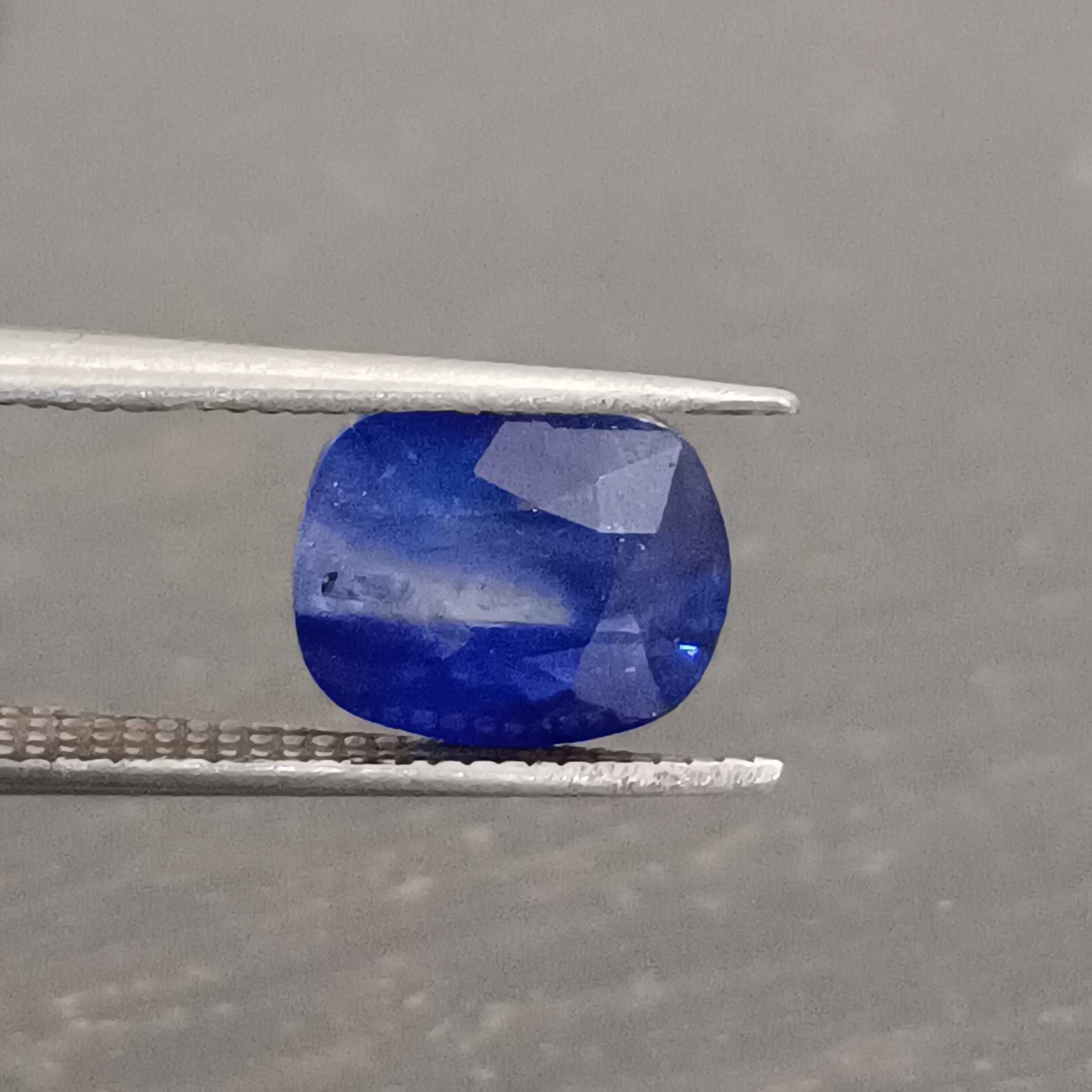 2.68ct IGI certified royal blue cushion cut sapphire  gemstone 