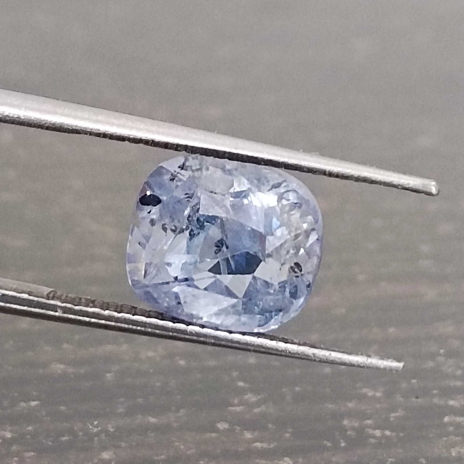 3.68ct pastel blue cushion mix certified unheated sapphire /