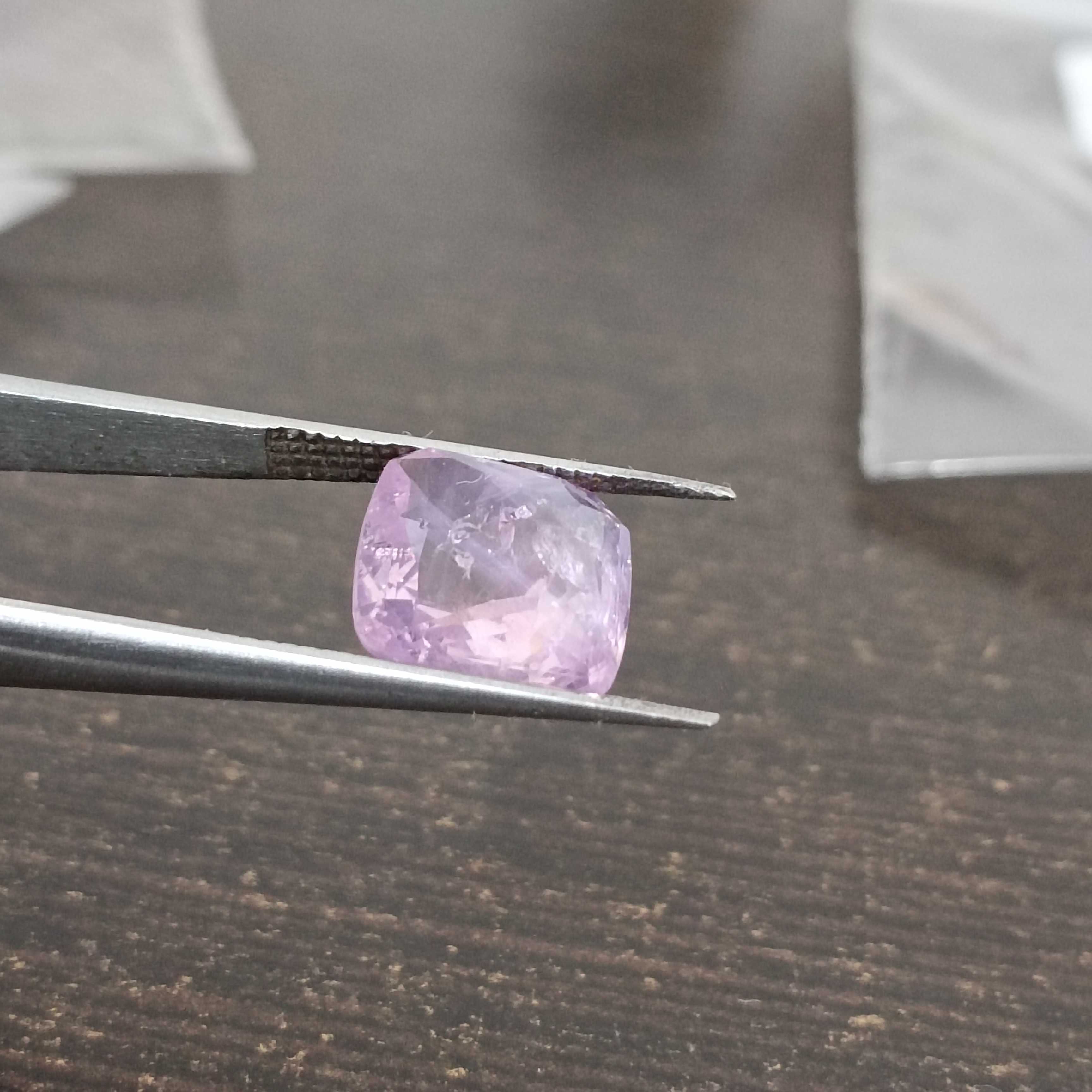 3.96ct certified natural pink cushion cut sapphire stone