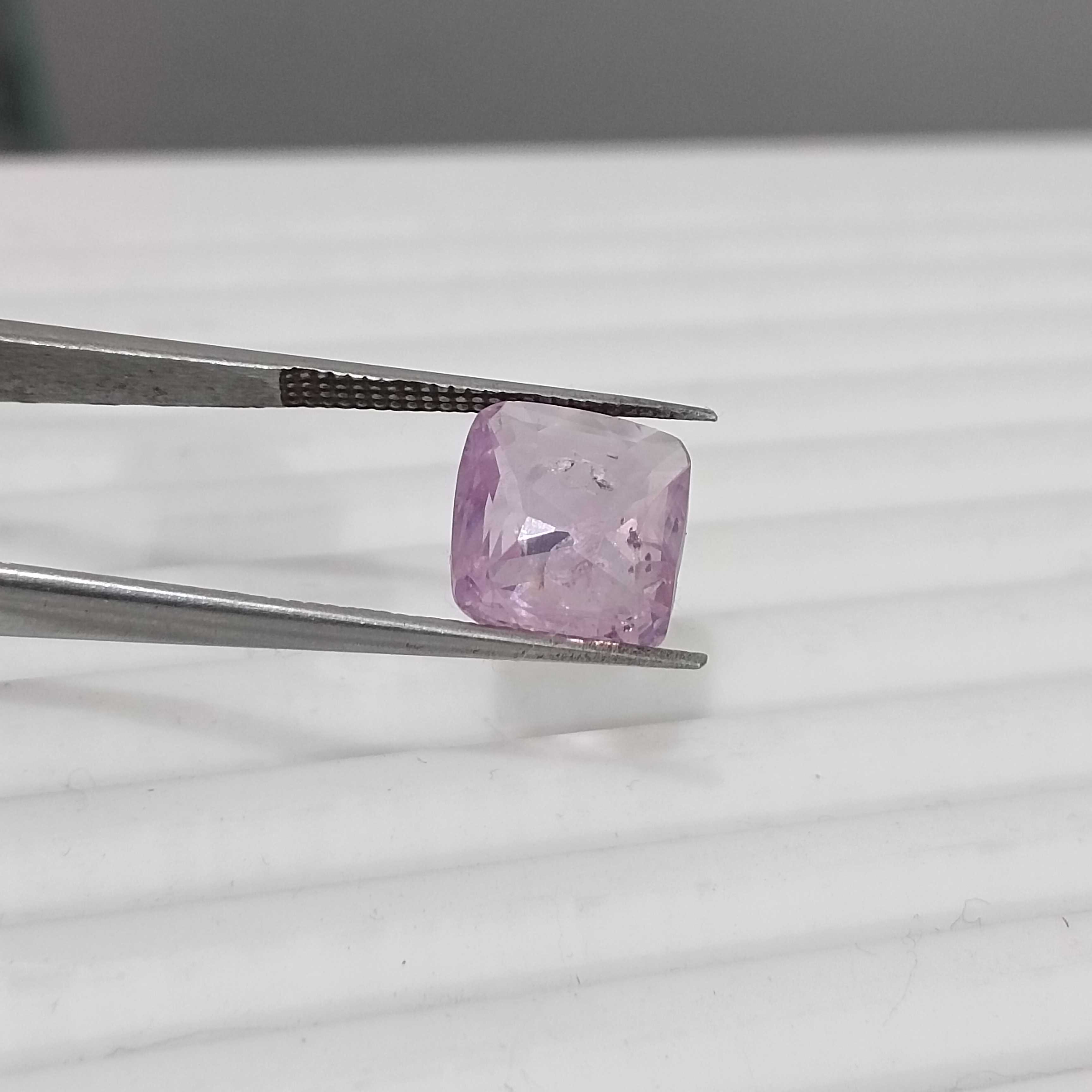 3.96ct certified natural pink cushion cut sapphire stone