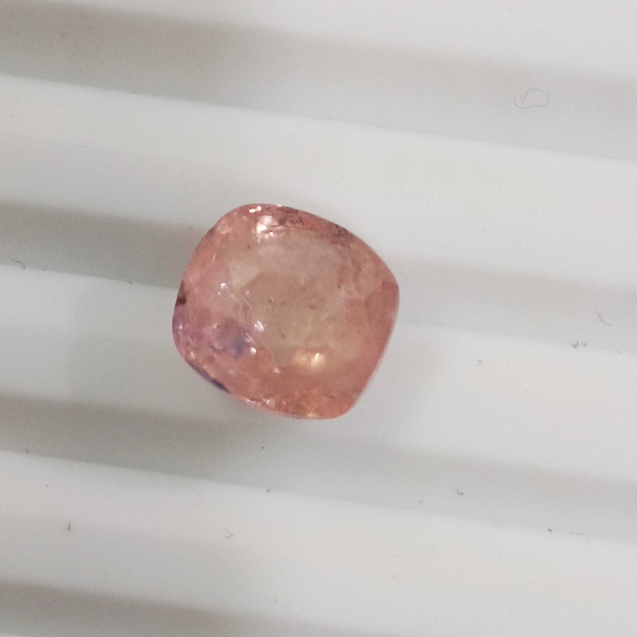 5.44ct IGI certified orange pink cushion mix padparadscha sapphire 