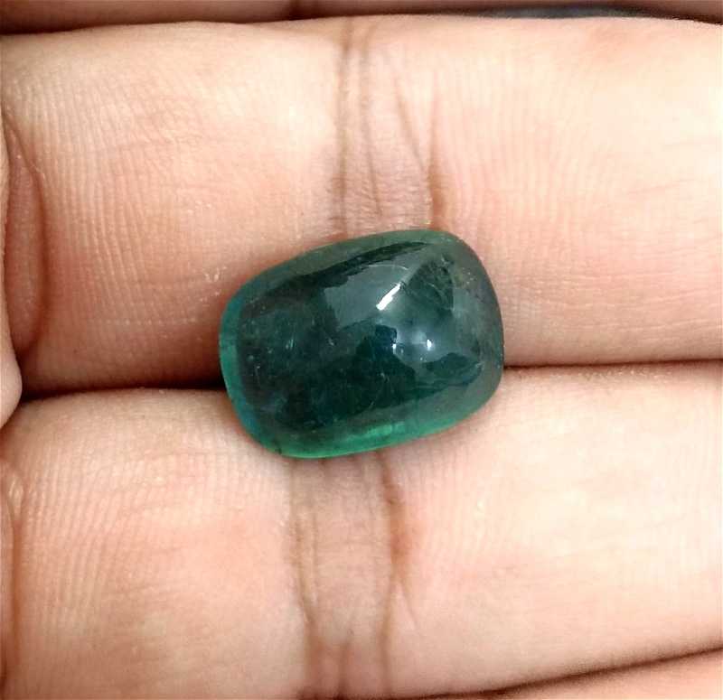 8.75ct deep bluish green cabochon emerald gemstone