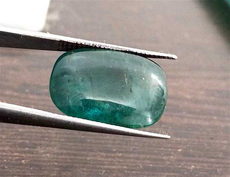 8.75ct deep bluish green cabochon emerald gemstone
