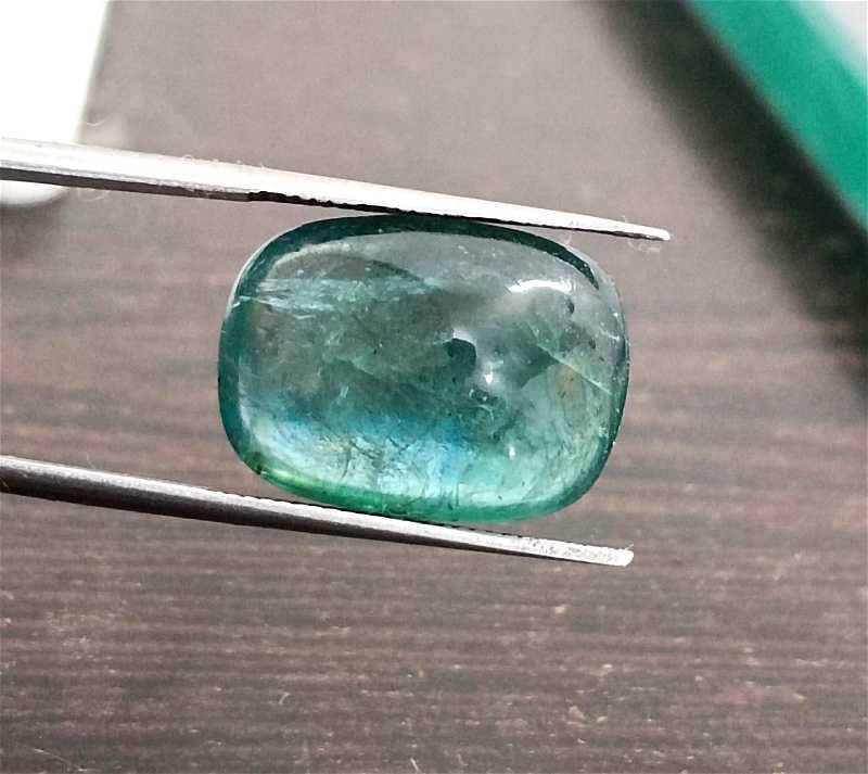 8.75ct deep bluish green cabochon emerald gemstone