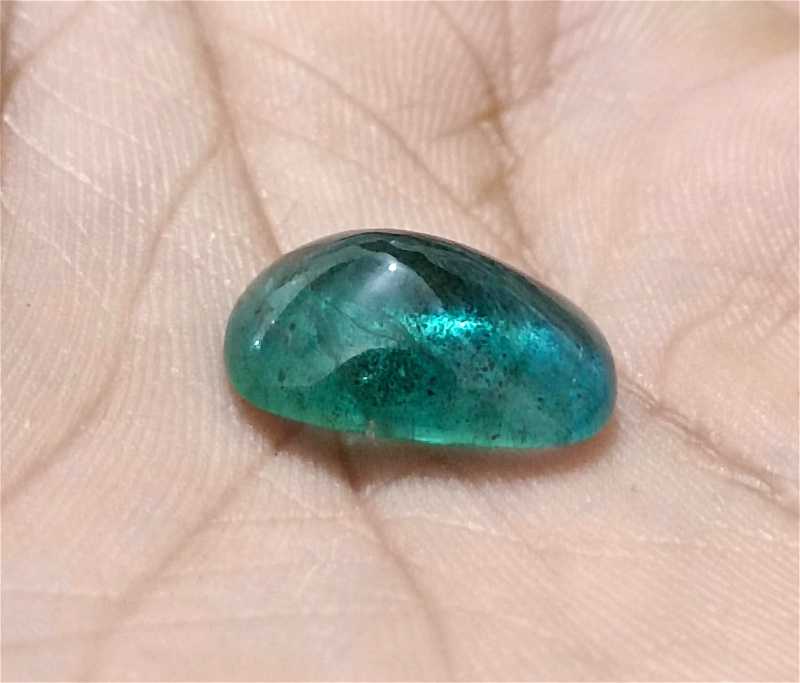 8.75ct deep bluish green cabochon emerald gemstone