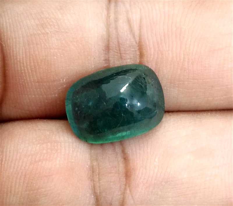 8.75ct deep bluish green cabochon emerald gemstone