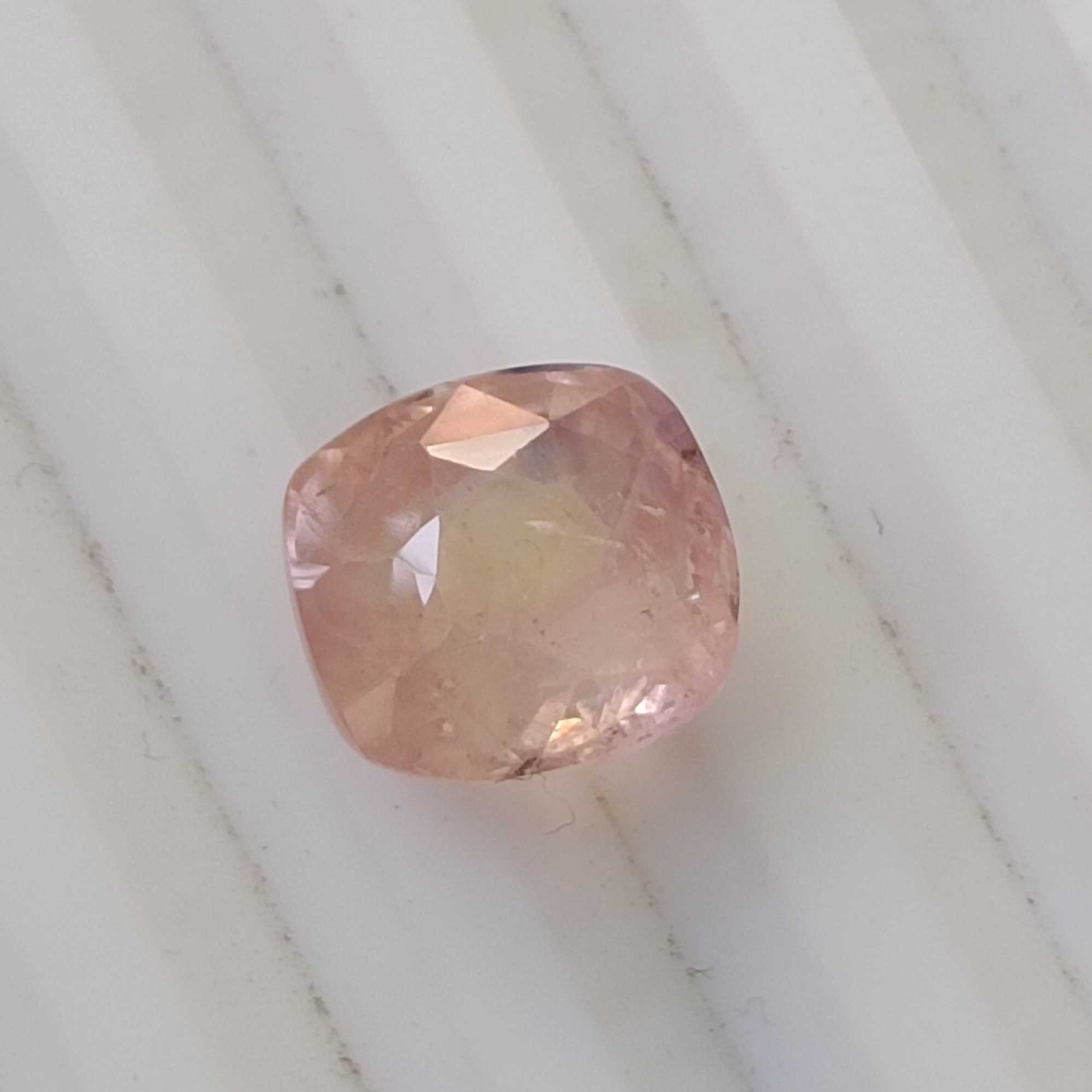 5.44ct IGI certified orange pink cushion mix padparadscha sapphire  