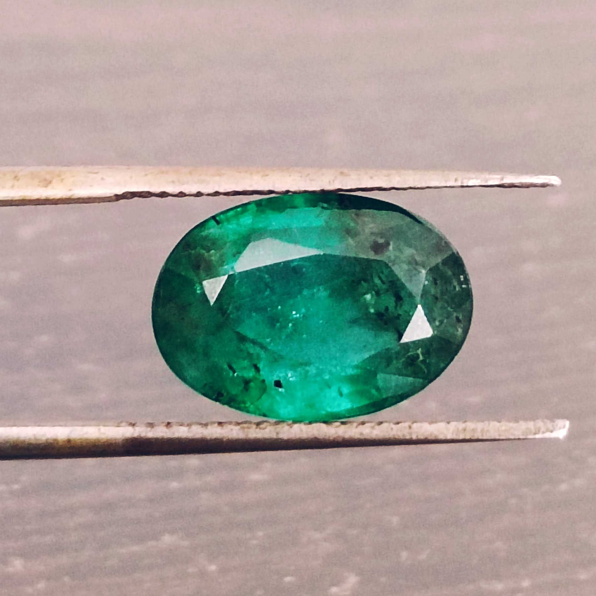 3.30ct GSI certified natural deep crystal green loose oval emerald gem/