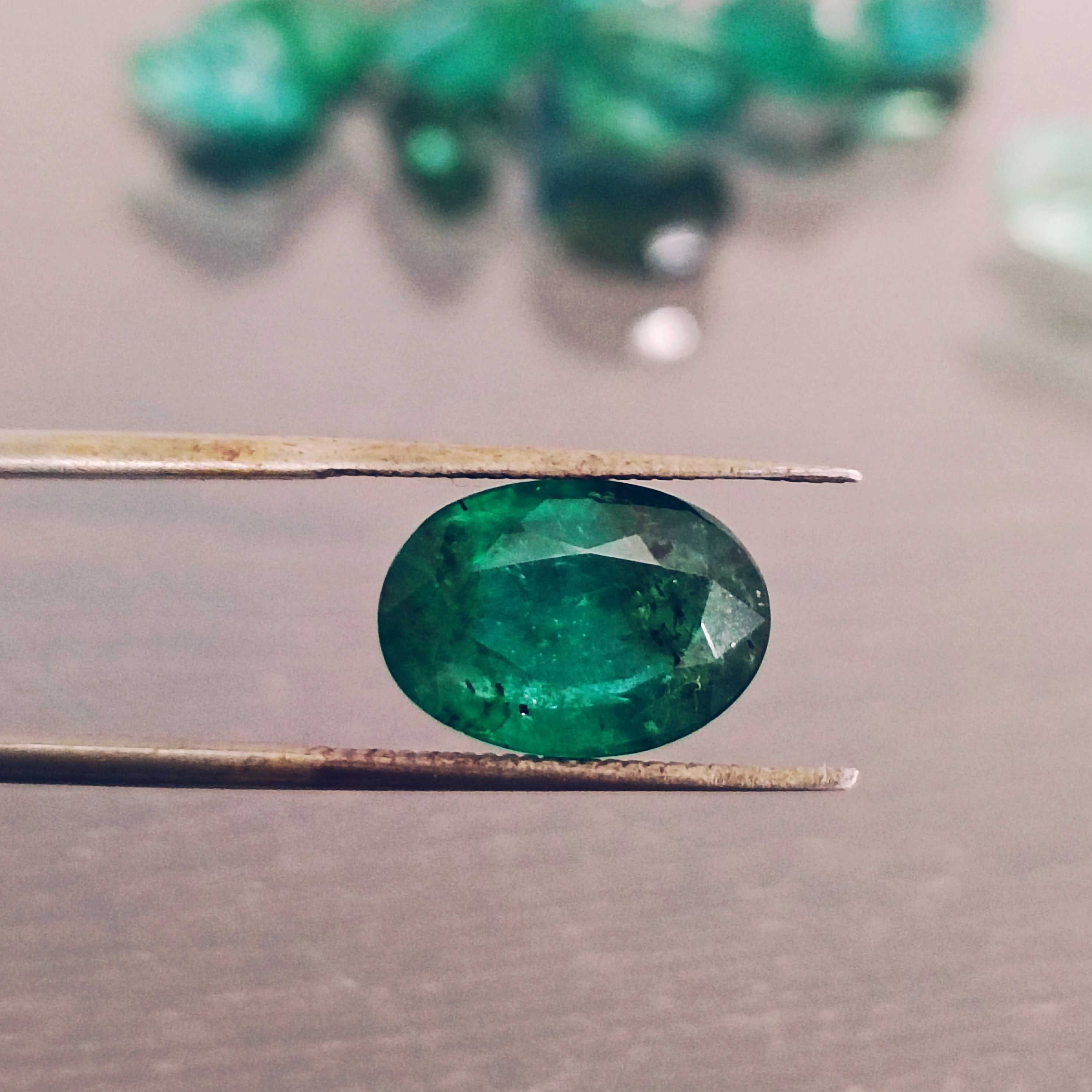 3.30ct GSI certified natural deep crystal green loose oval emerald gem