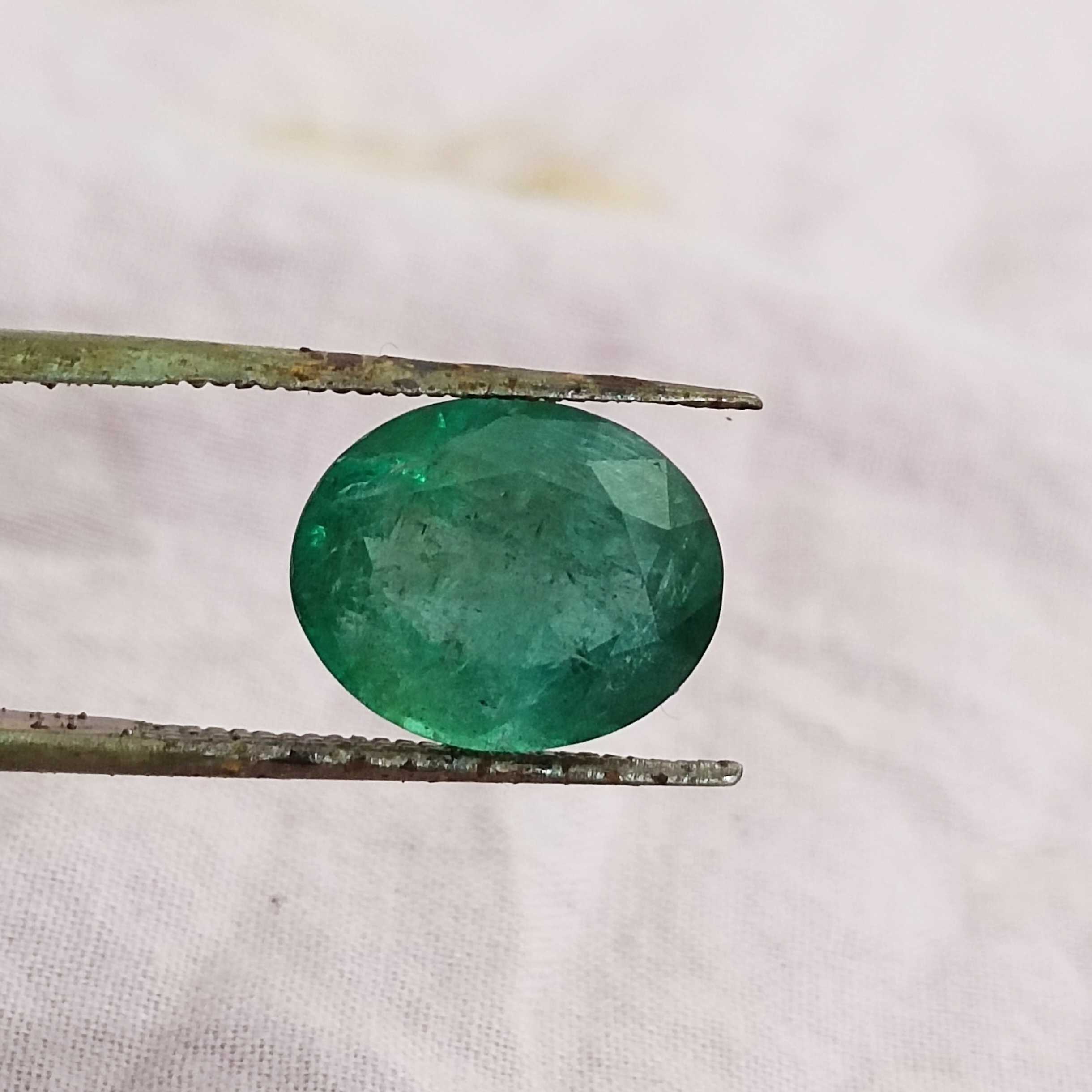 5.30ct GSI certified lively spring green oval cut emerald gem