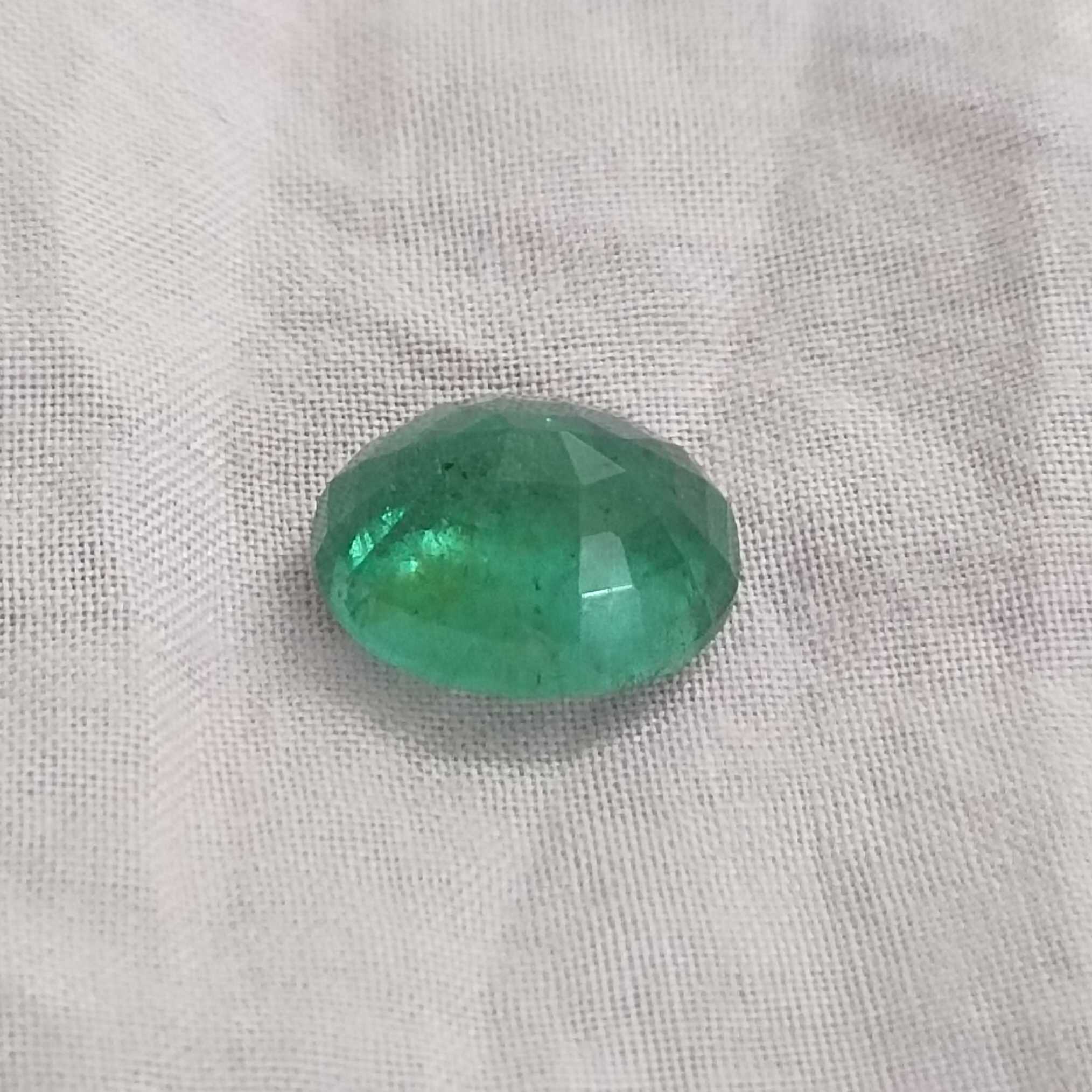 5.30ct GSI certified lively spring green oval cut emerald gem