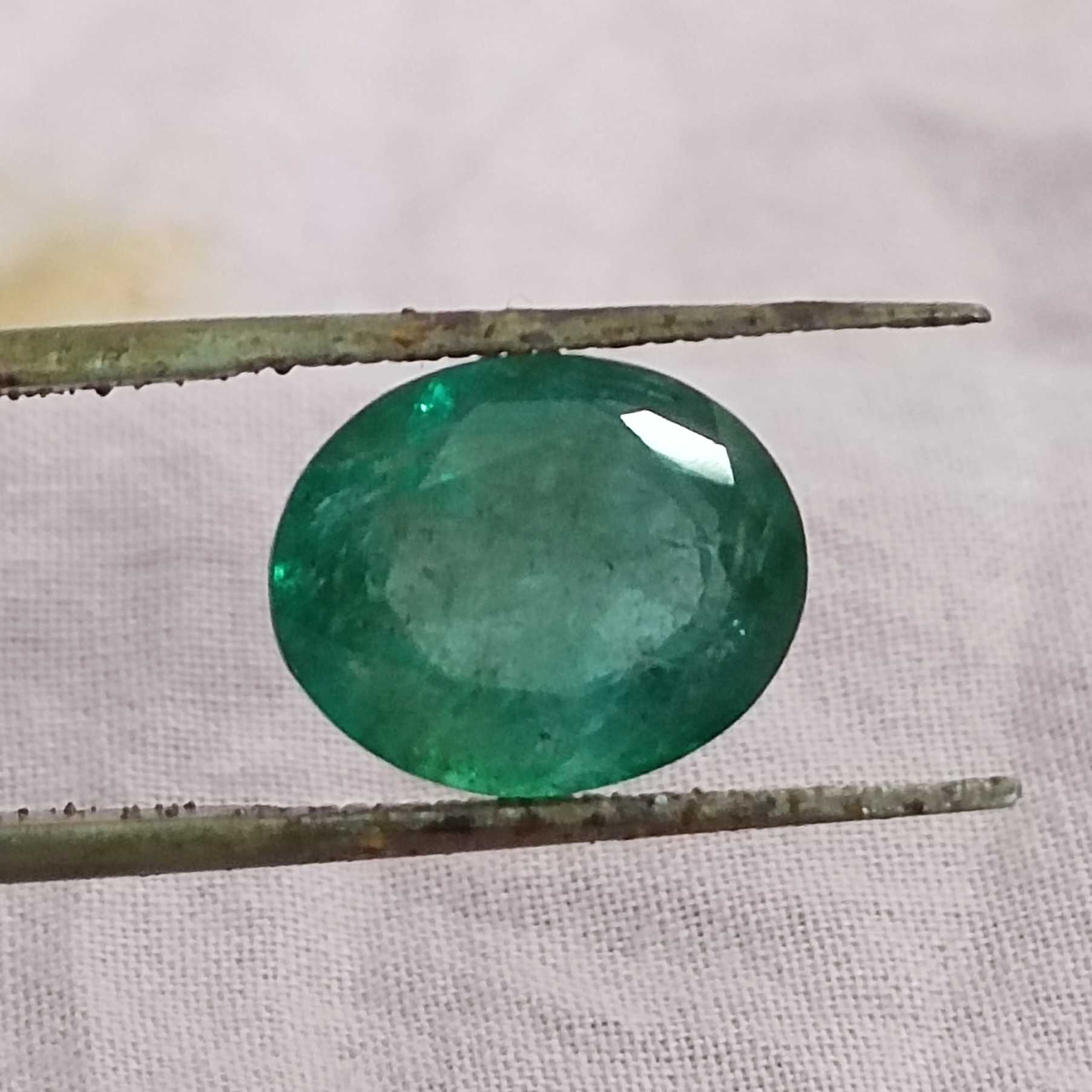 5.30ct GSI certified lively spring green oval cut emerald gem
