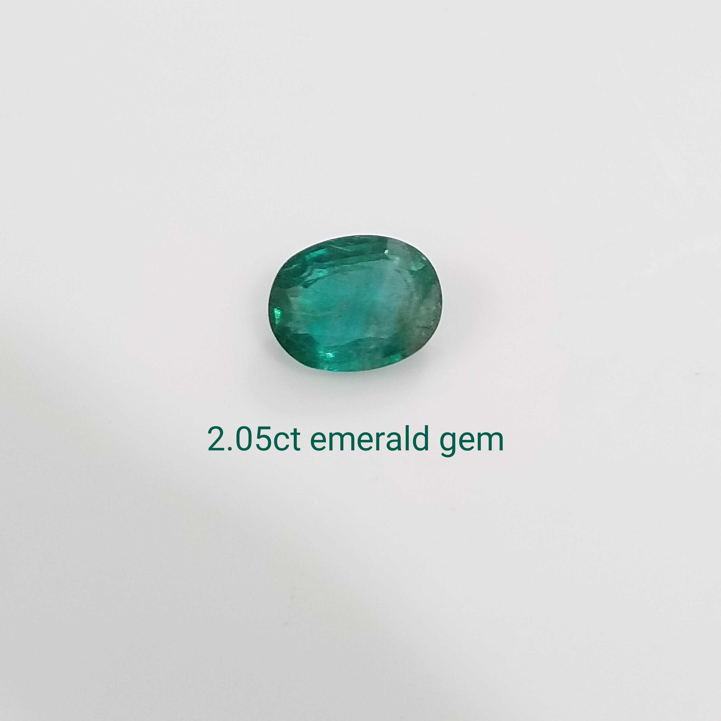 2.04cts clean medium green oval cut loose emerald stone