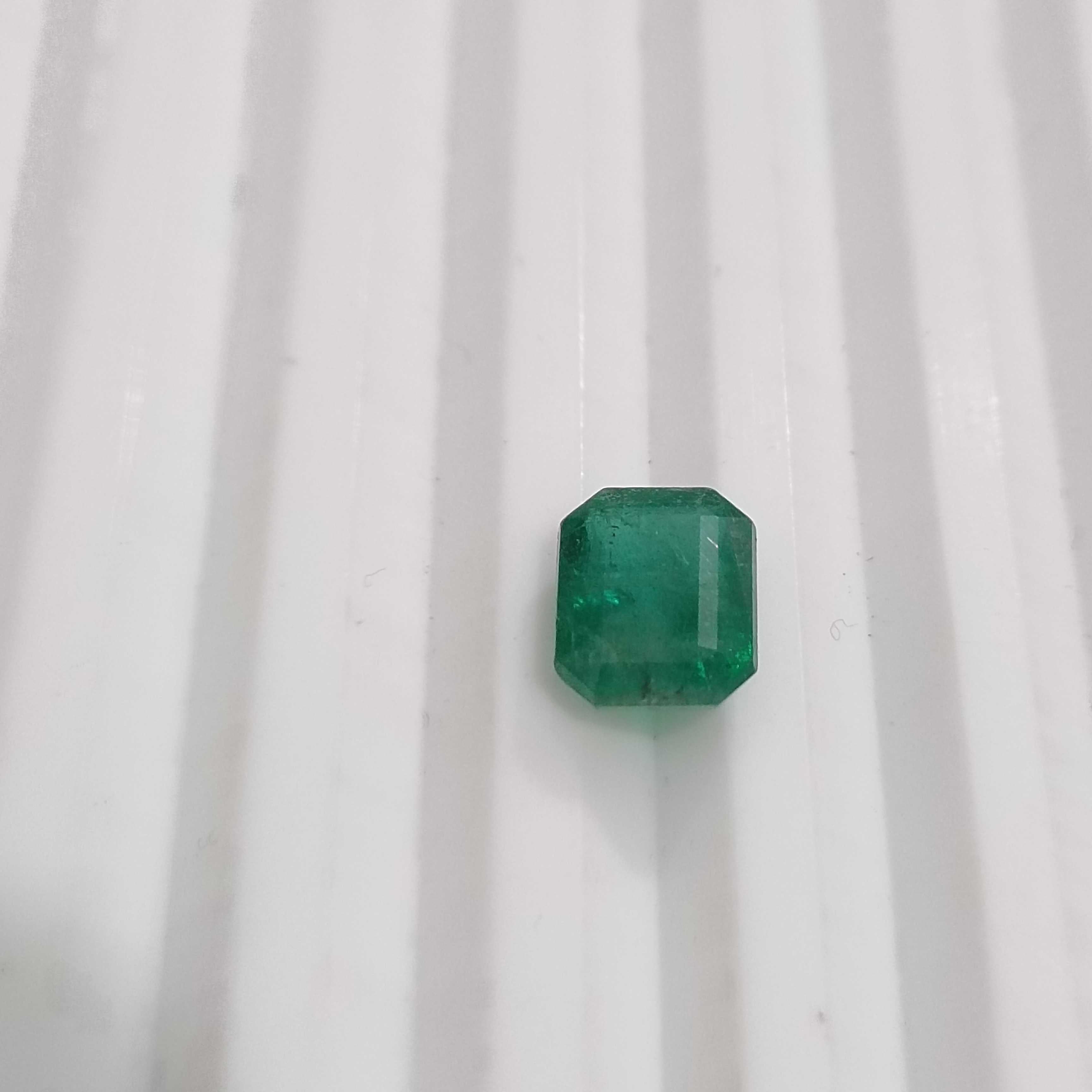 2.37ct certified deep natural velvet green octagon cut loose emerald gem