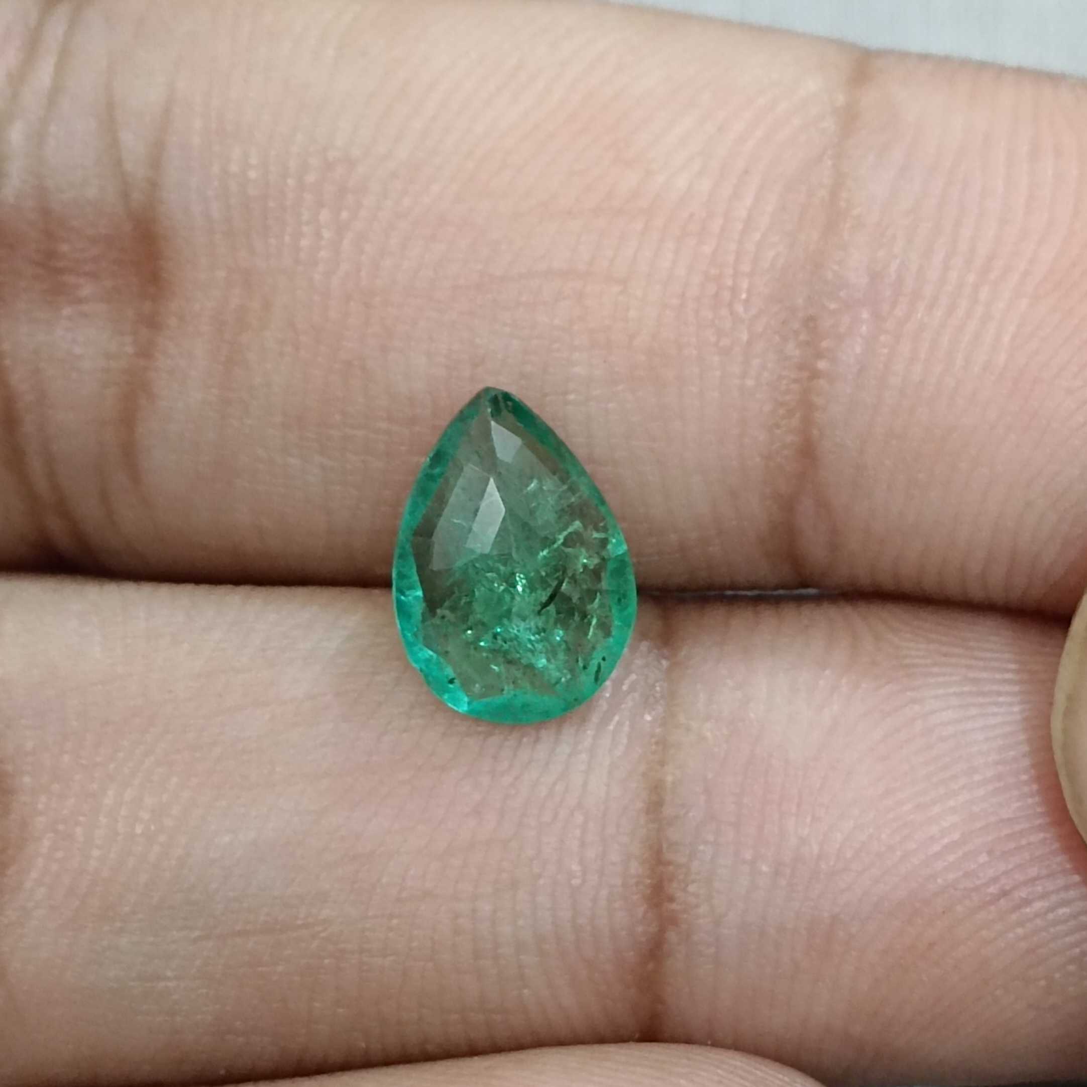 1.81cts natural spring green pear shape loose emerald gemstone 