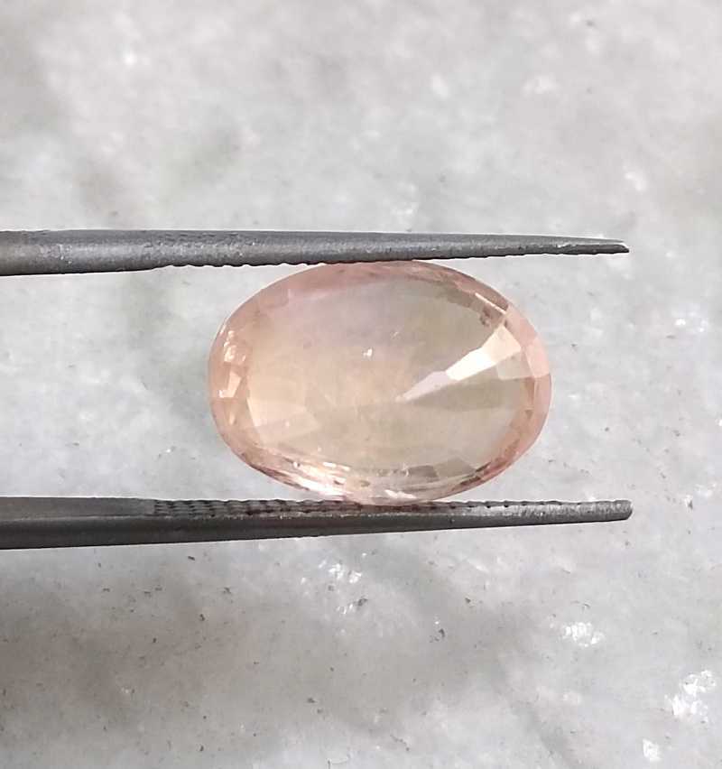 6.44ct GJEPC & AGR certified Srilankan padparadscha sapphire gemstone oval cut unheated 