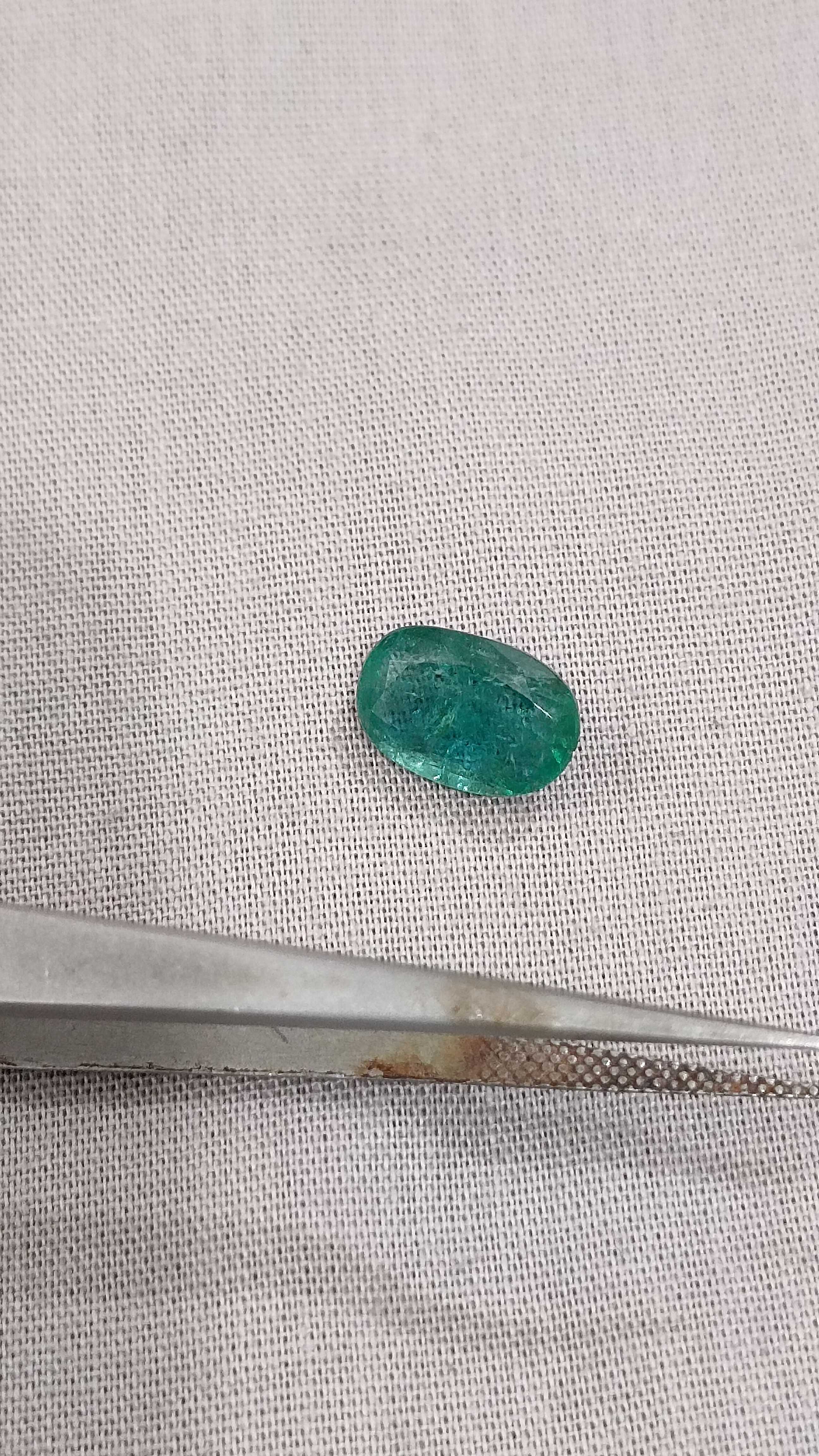 2.93ct oval deep bluish green emerald 