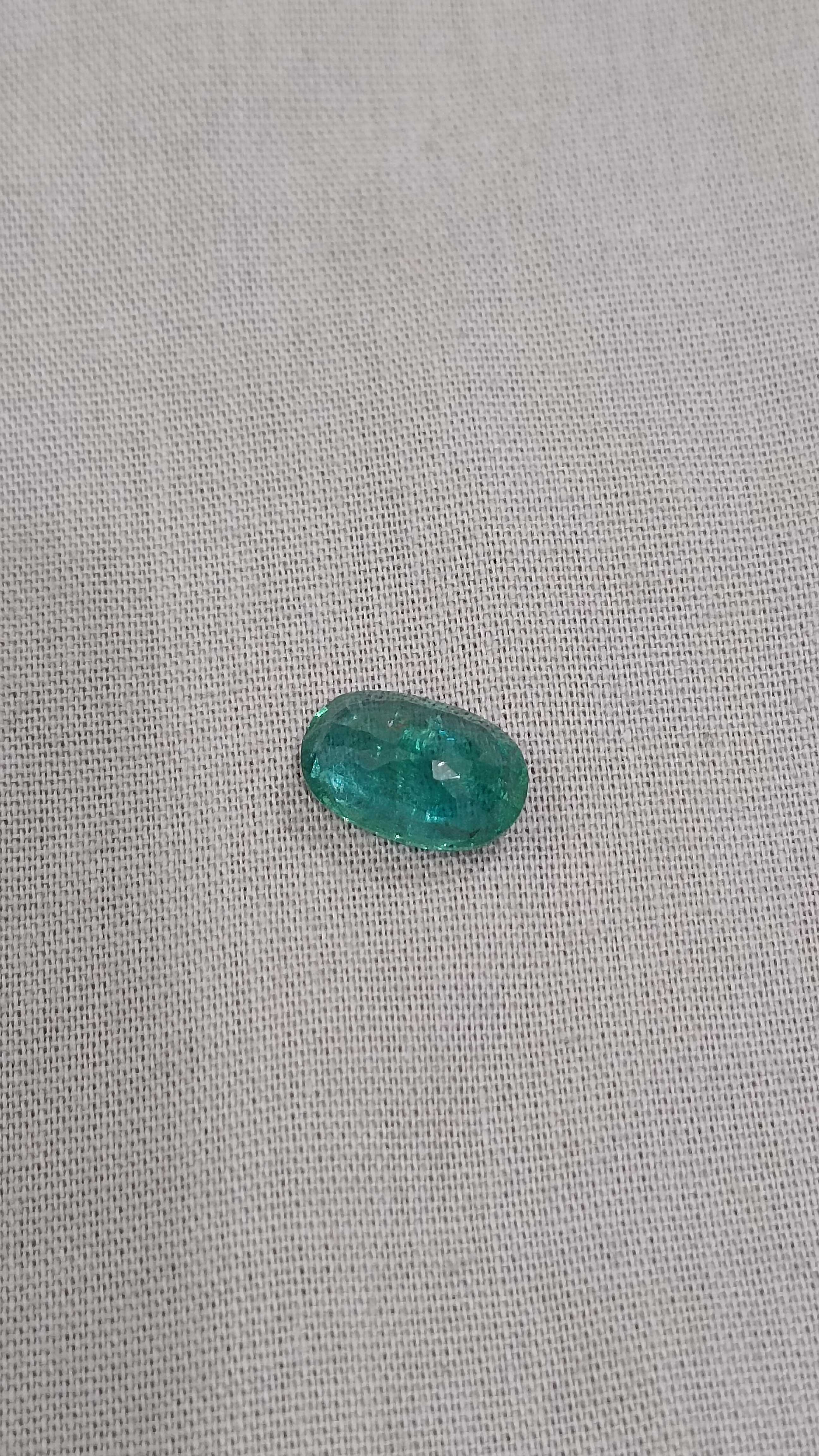 2.93ct oval deep bluish green emerald 