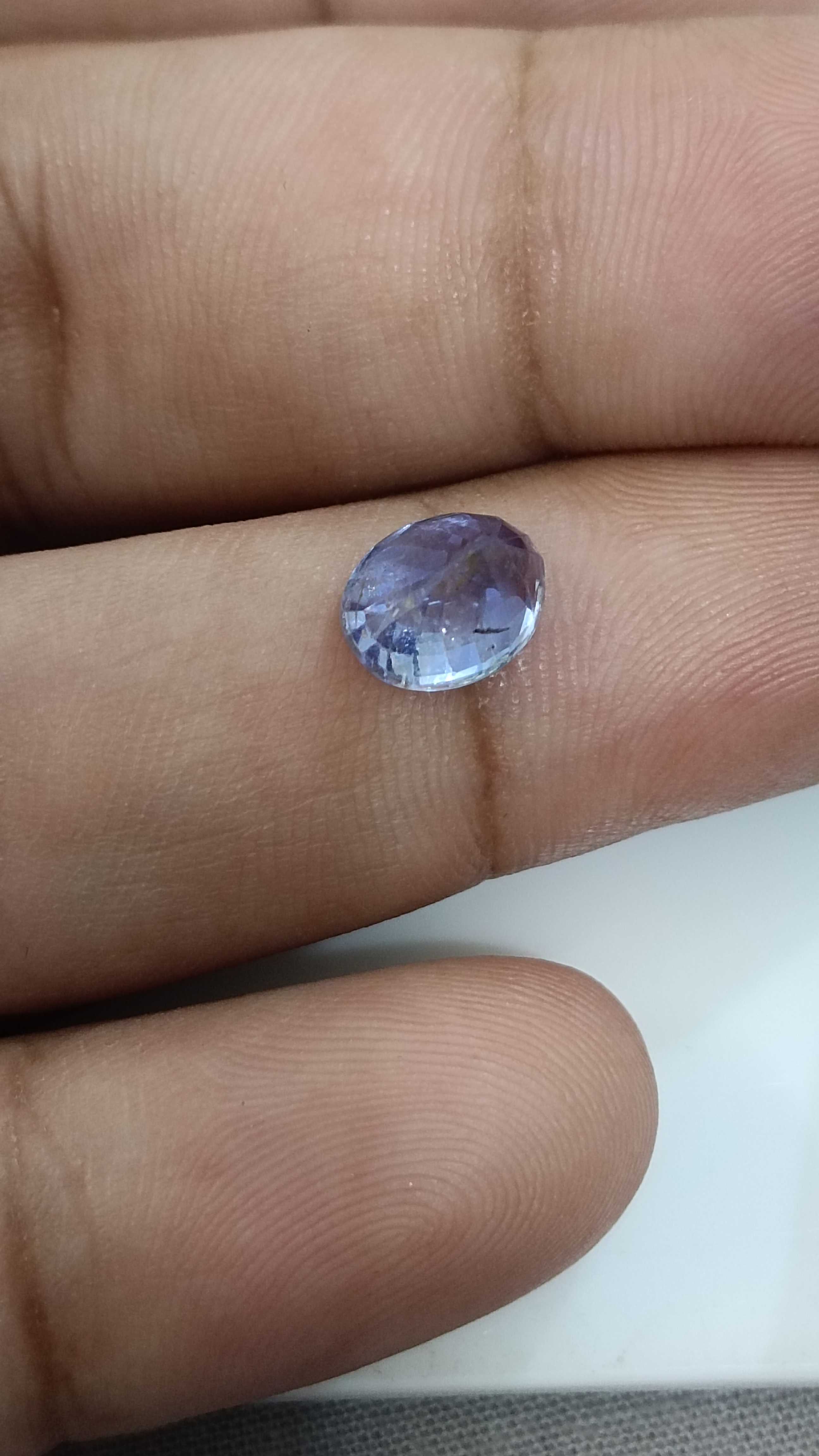 2.83ct certified Ceylon unheated clean bright blue sapphire gemstone oval shape