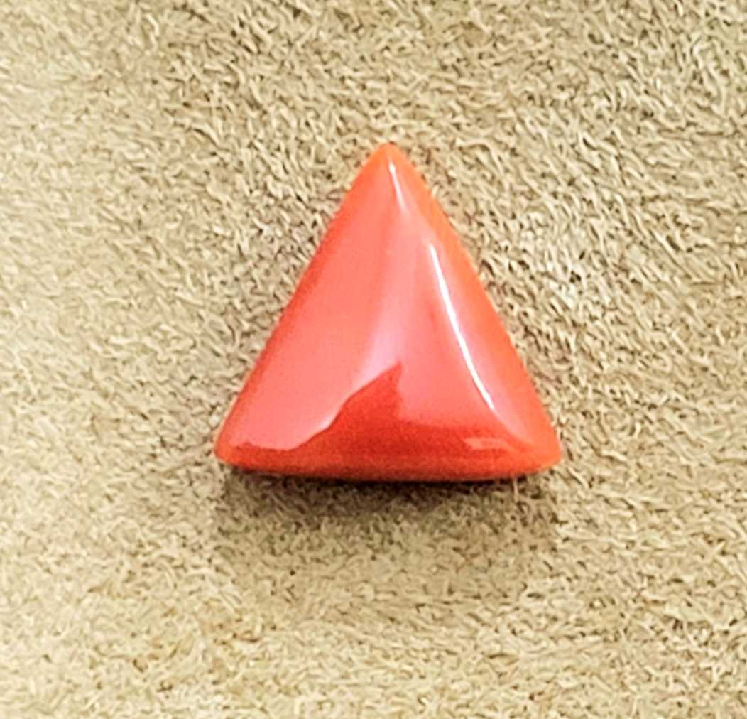 4.26ct (4.64 ratti) natural deep orange coral gemstone /