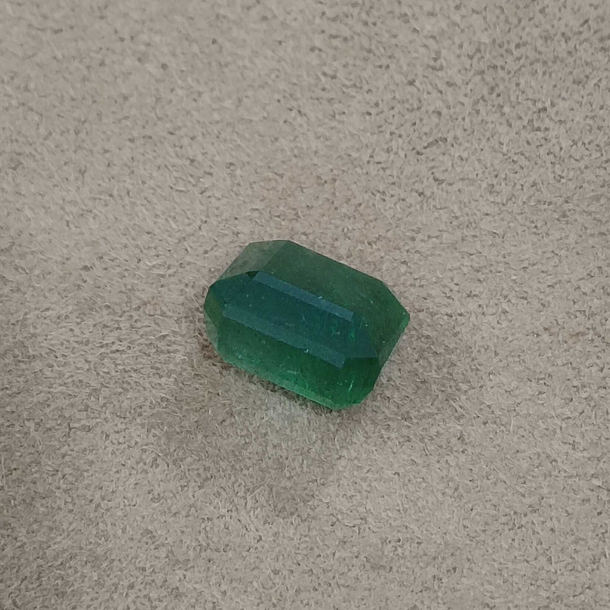 3.87ct GSI certified velvet spring green loose octagon emerald stone 8*9