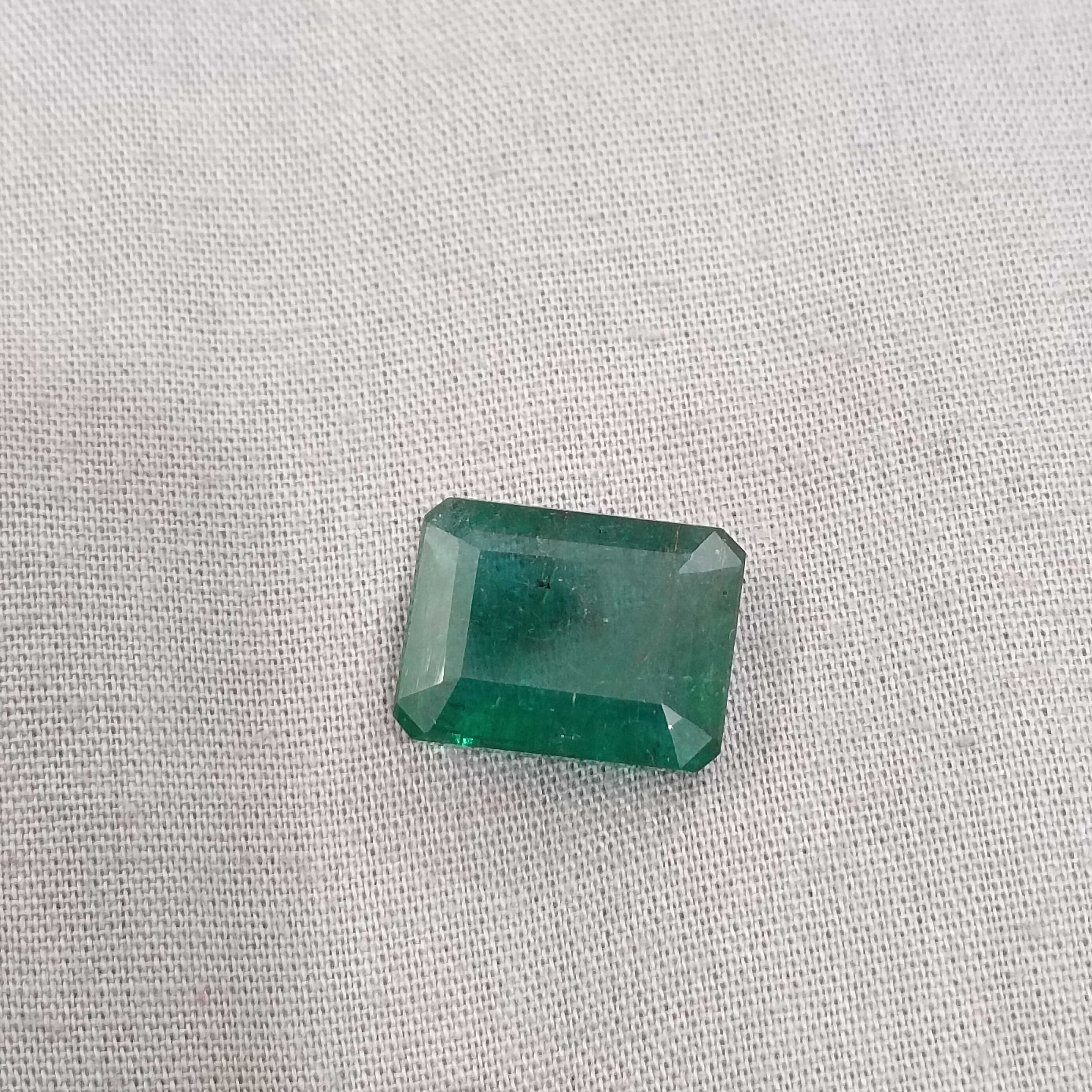 9.63ct big size deep jungle green octagon cut Zambian emerald gemstone 