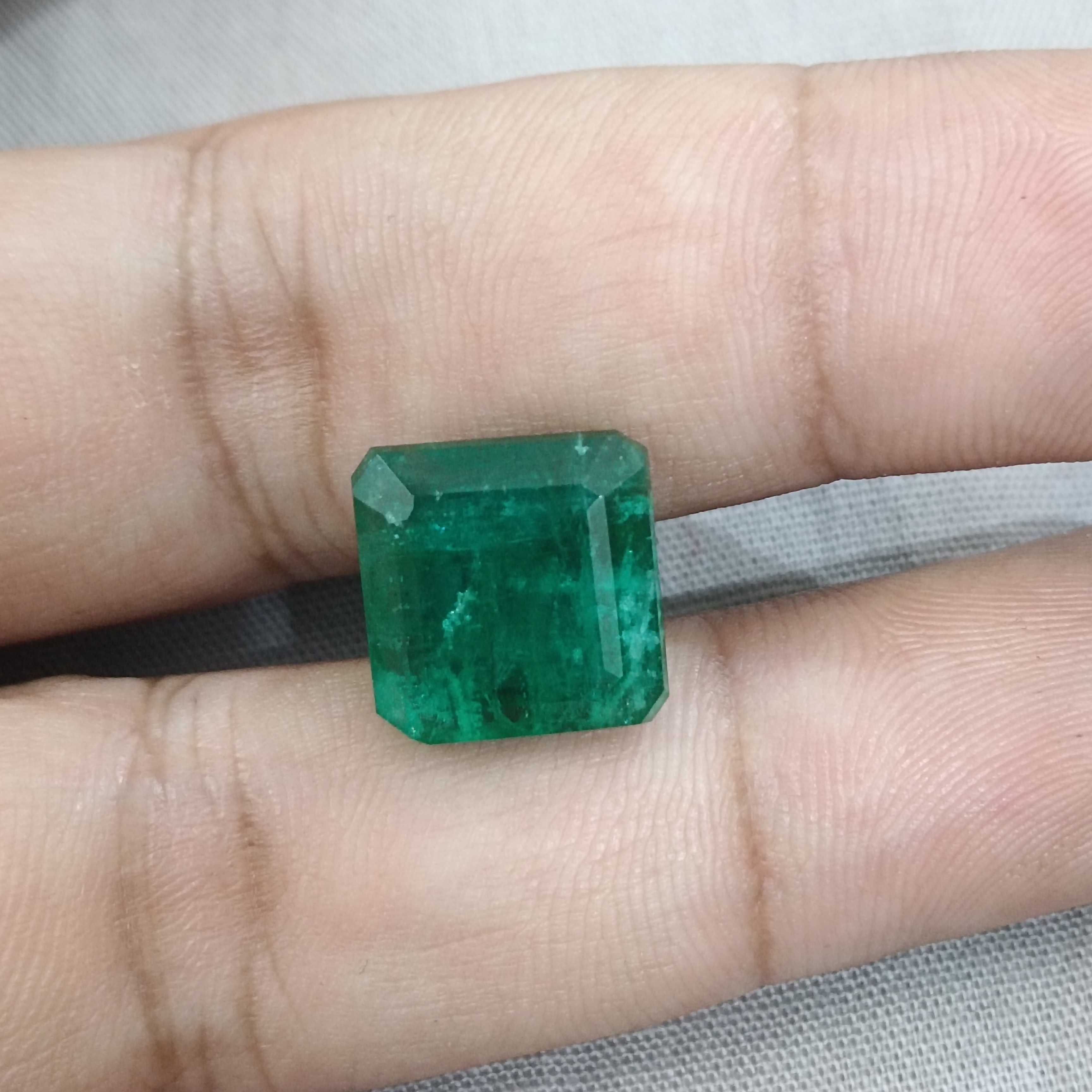 10.81ct GSI certified pure spring green color octagon cut natural Swat emerald gemstone