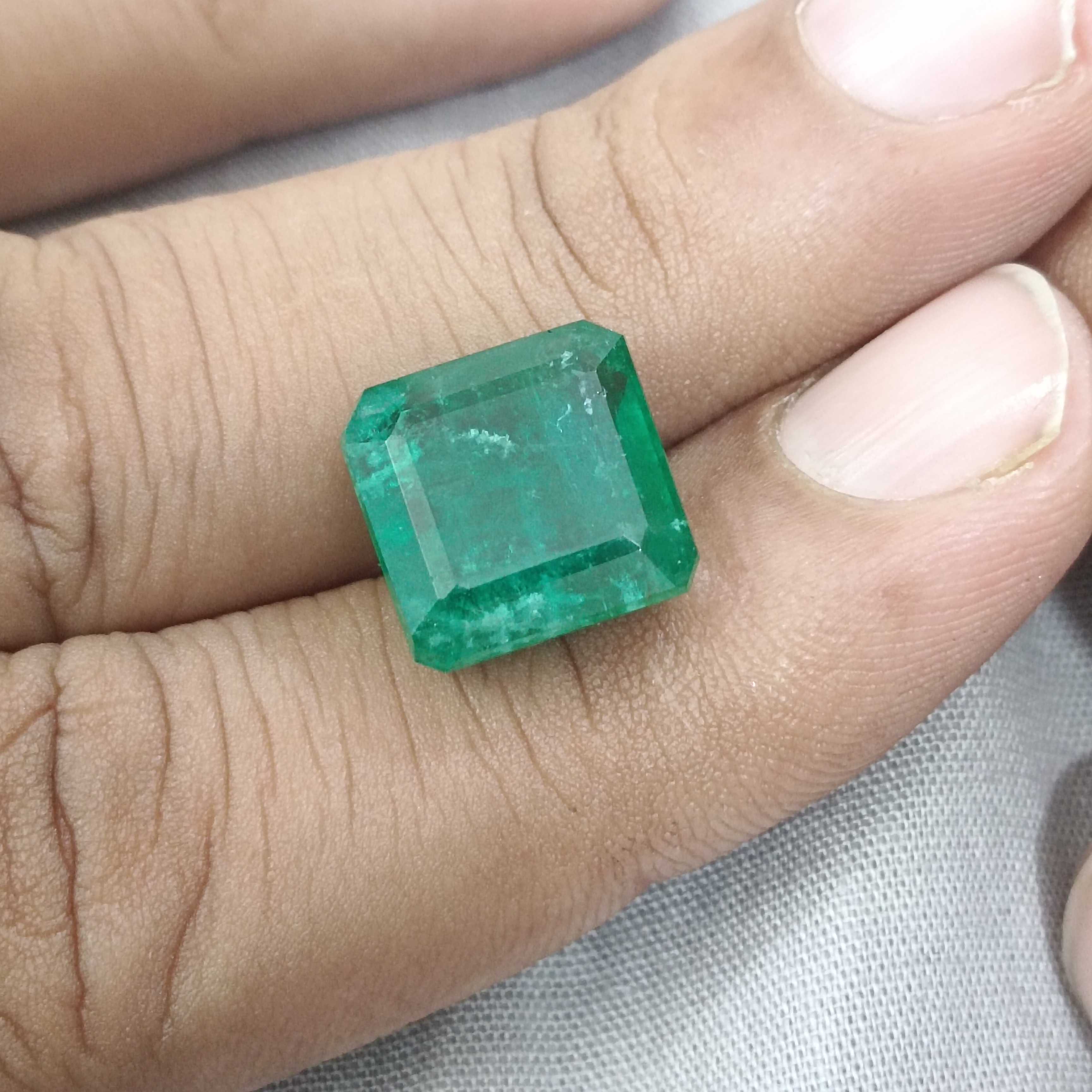 10.81ct GSI certified pure spring green color octagon cut natural Swat emerald gemstone