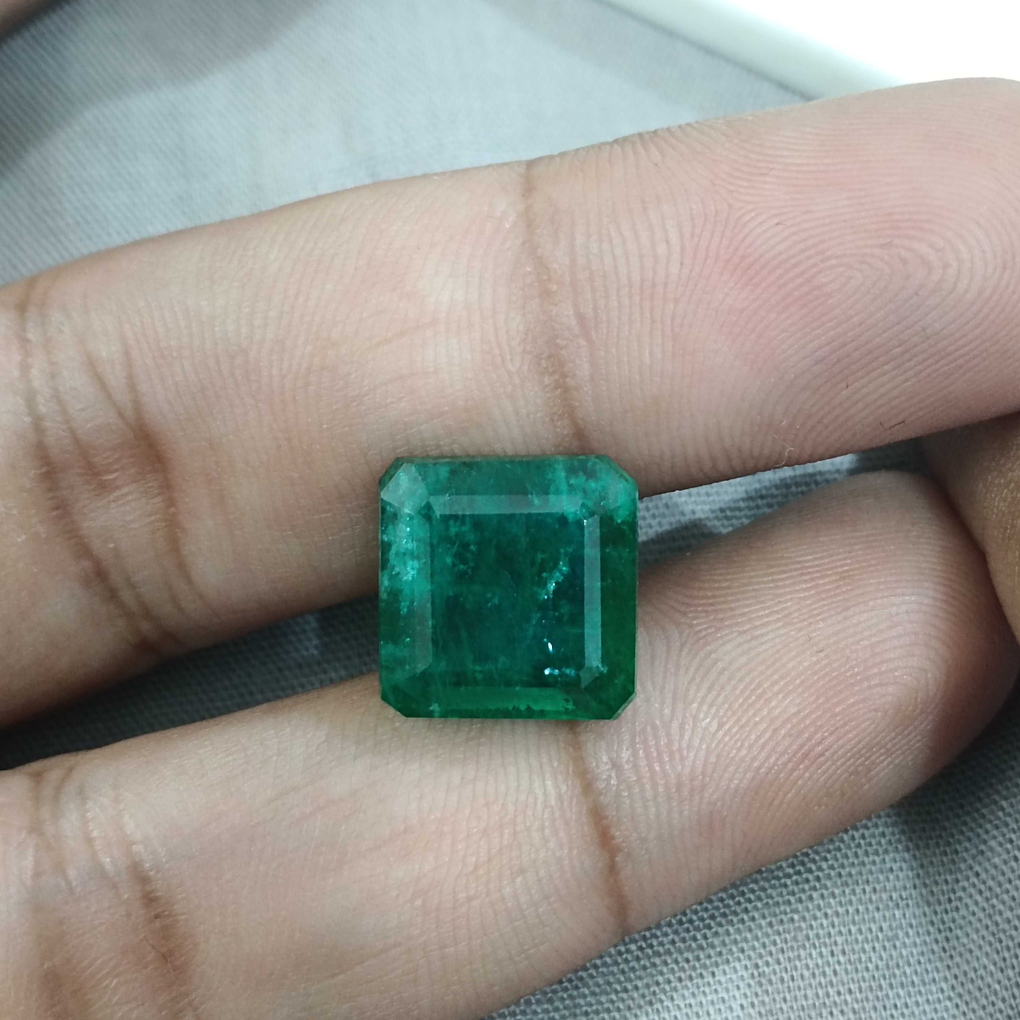 10.81ct GSI certified pure spring green color octagon cut natural Swat emerald gemstone