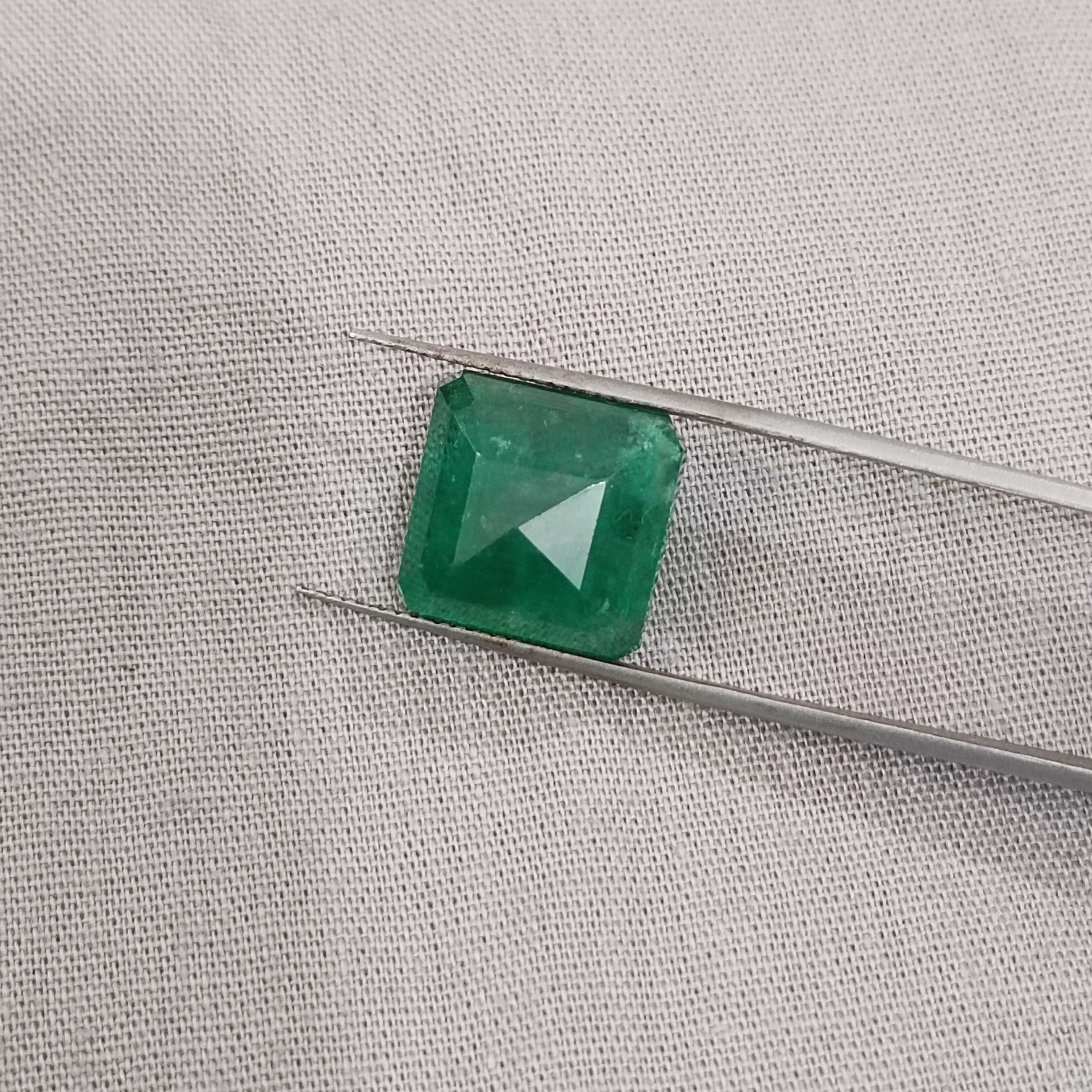 10.81ct GSI certified pure spring green color octagon cut natural Swat emerald gemstone