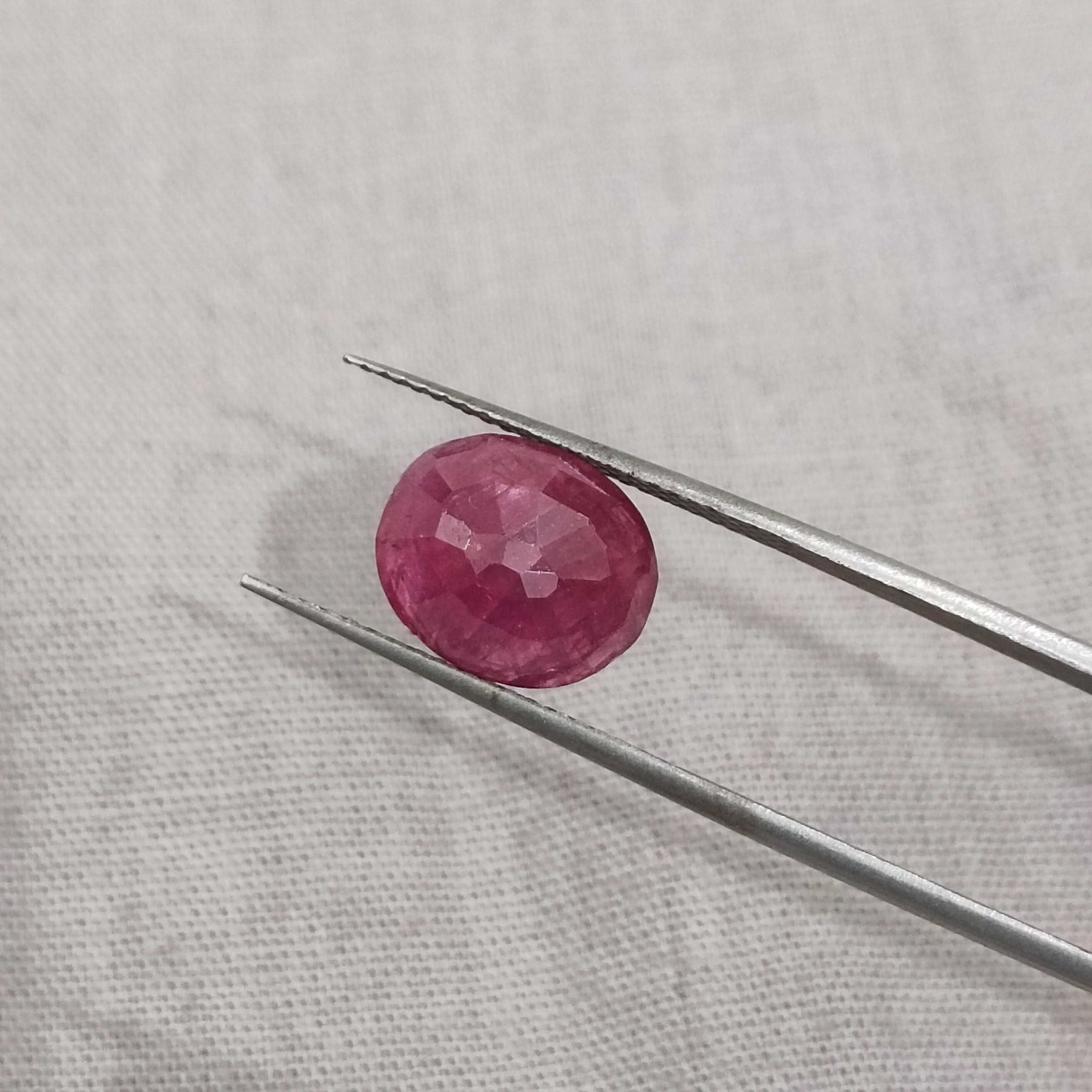 4.92ct GSI certified unheated oval cut Mozambique ruby gemstone 