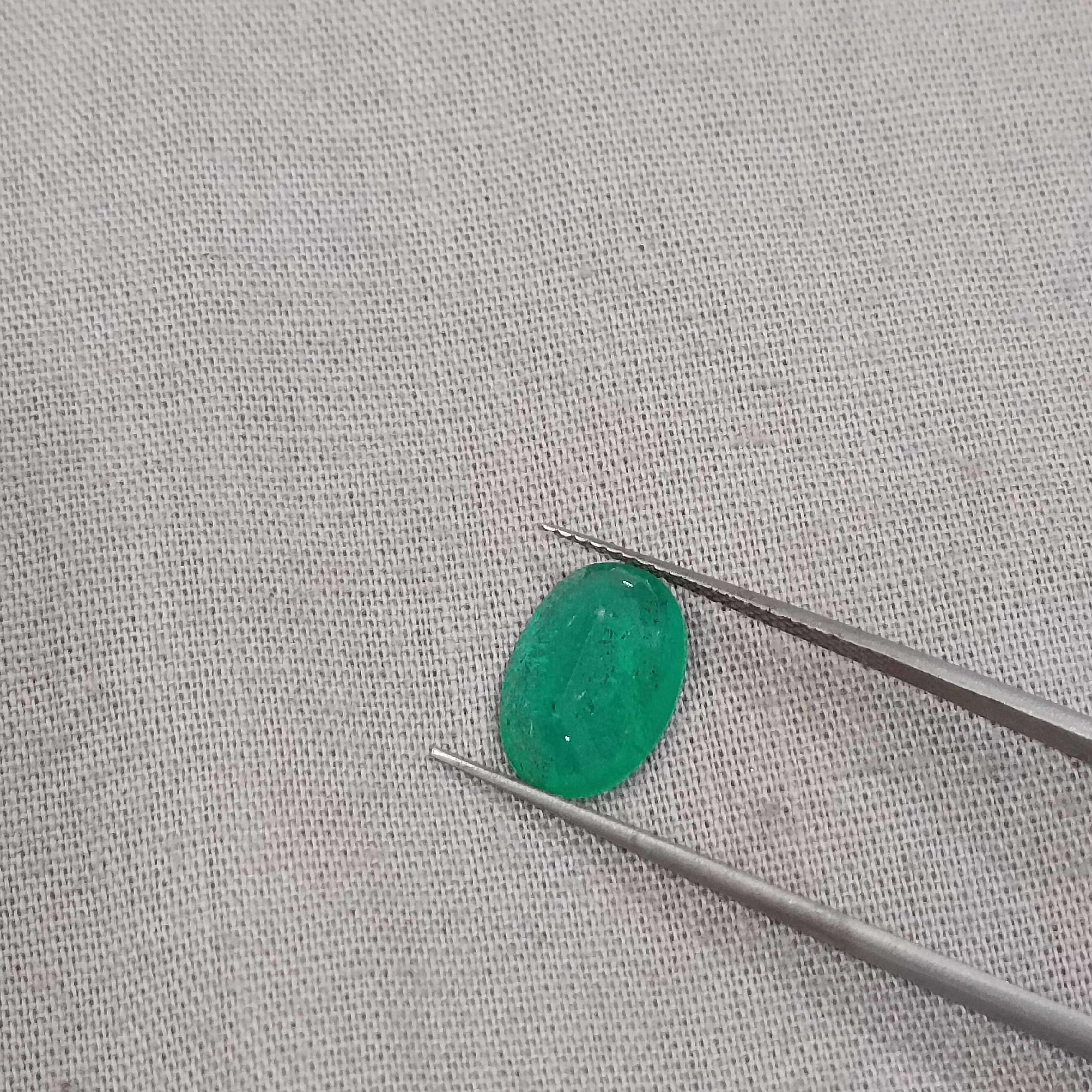 2.48ct GSI certified medium grass green oval cut  Pakistan origin emerald stone