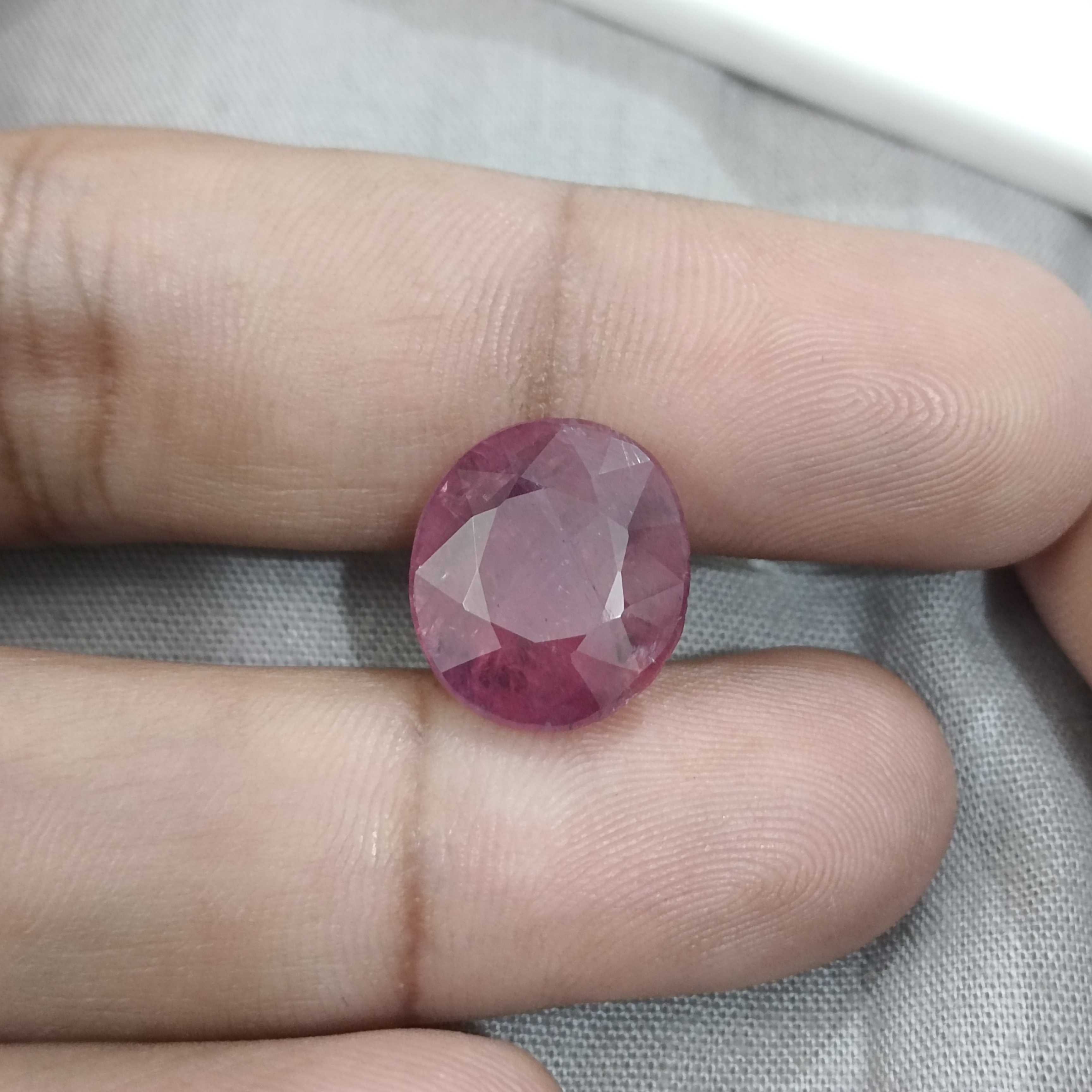 10.00ct natural unheated African origin oval cut ruby gemstone