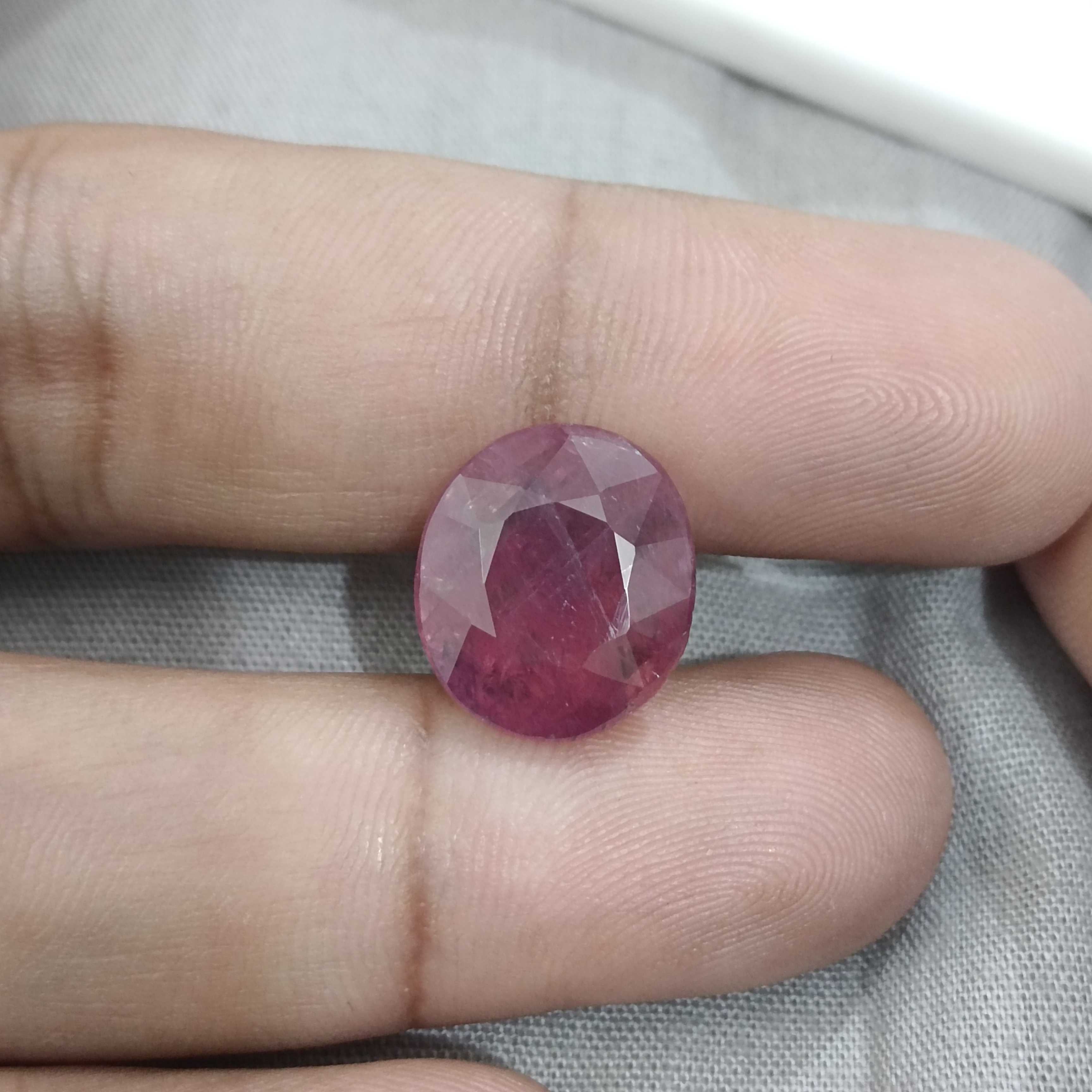 10.00ct natural unheated African origin oval cut ruby gemstone