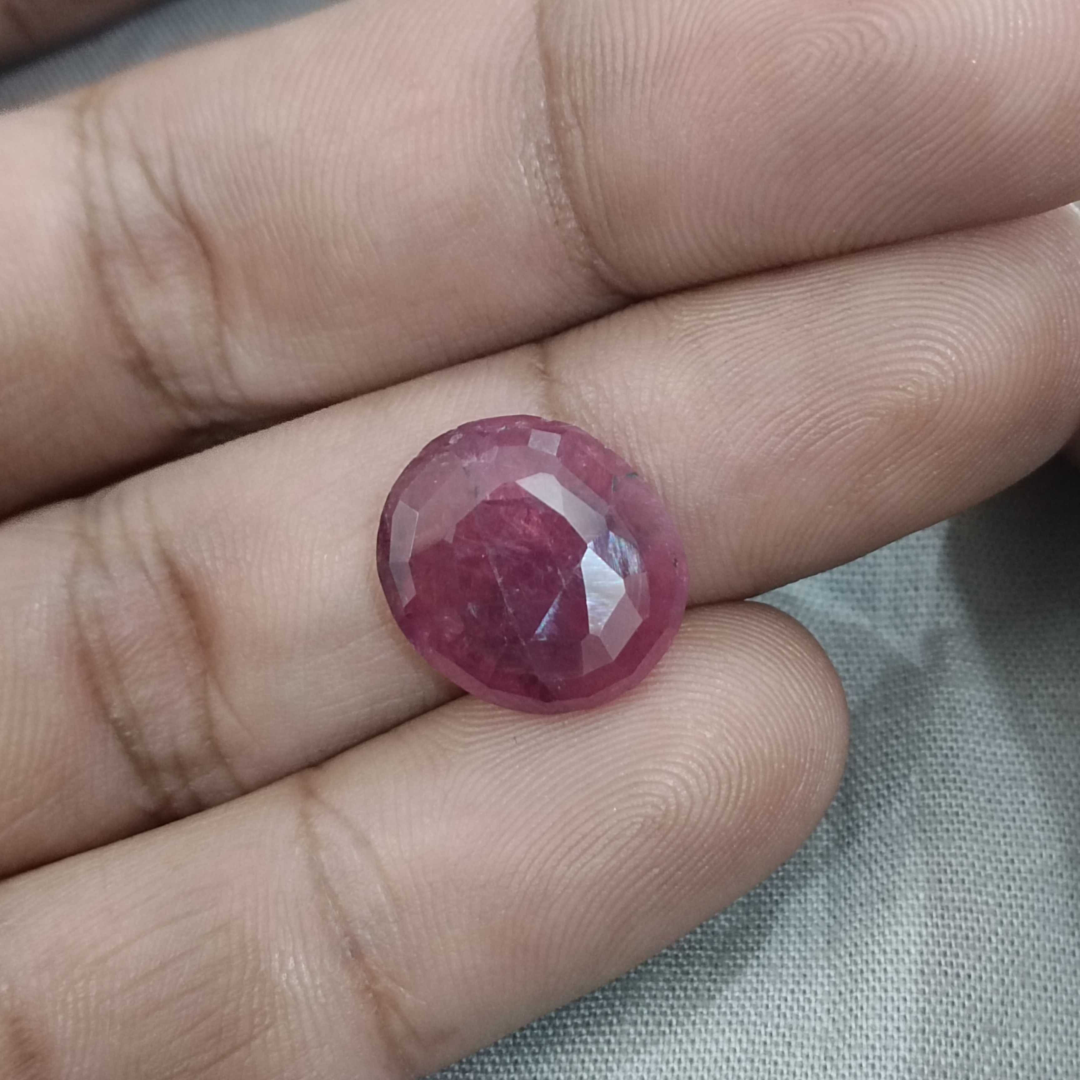 10.00ct natural unheated African origin oval cut ruby gemstone