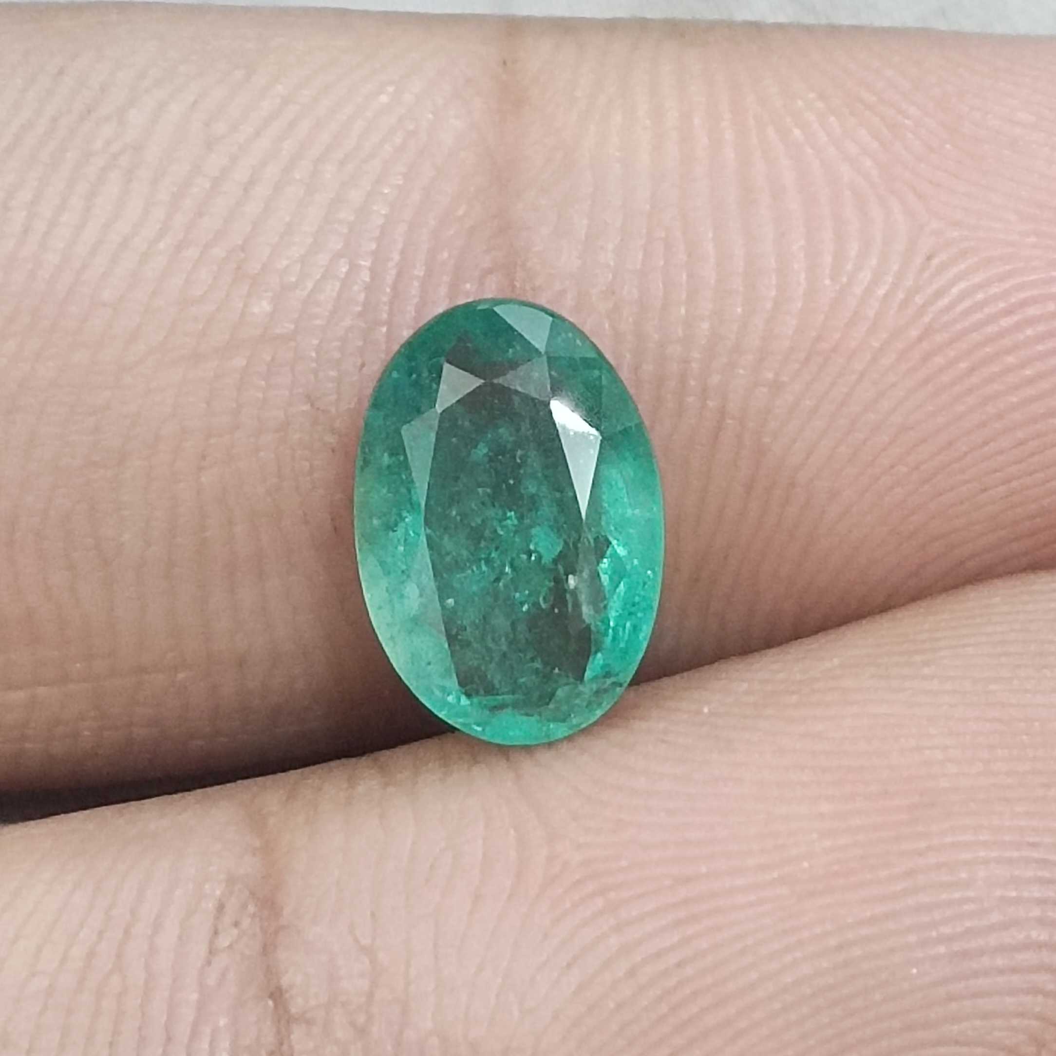 2.40ct GSI certified sea green oval cut Russian emerald gem/
