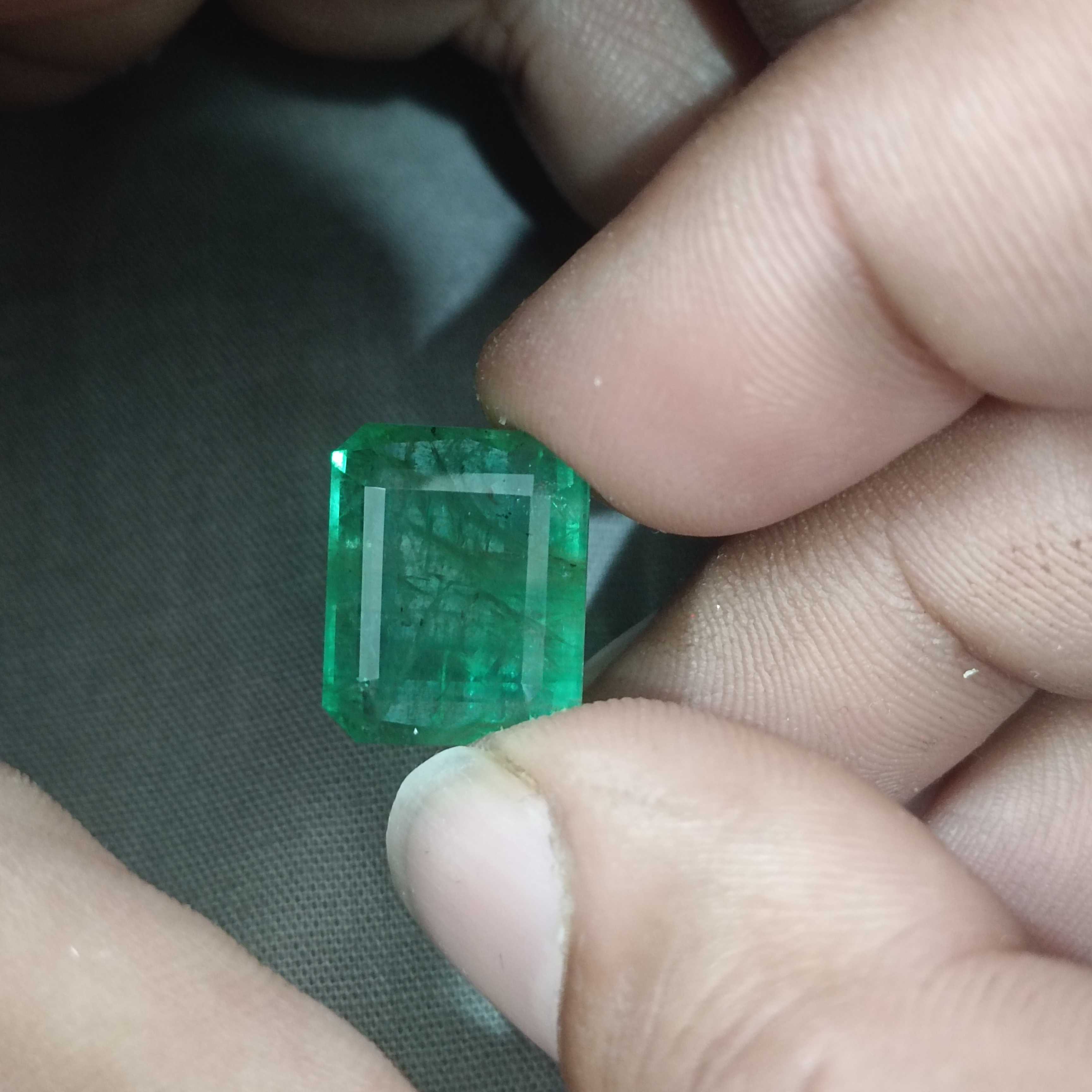 13.80cts AGR certified medium kelly green octagon cut emerald gemstone 