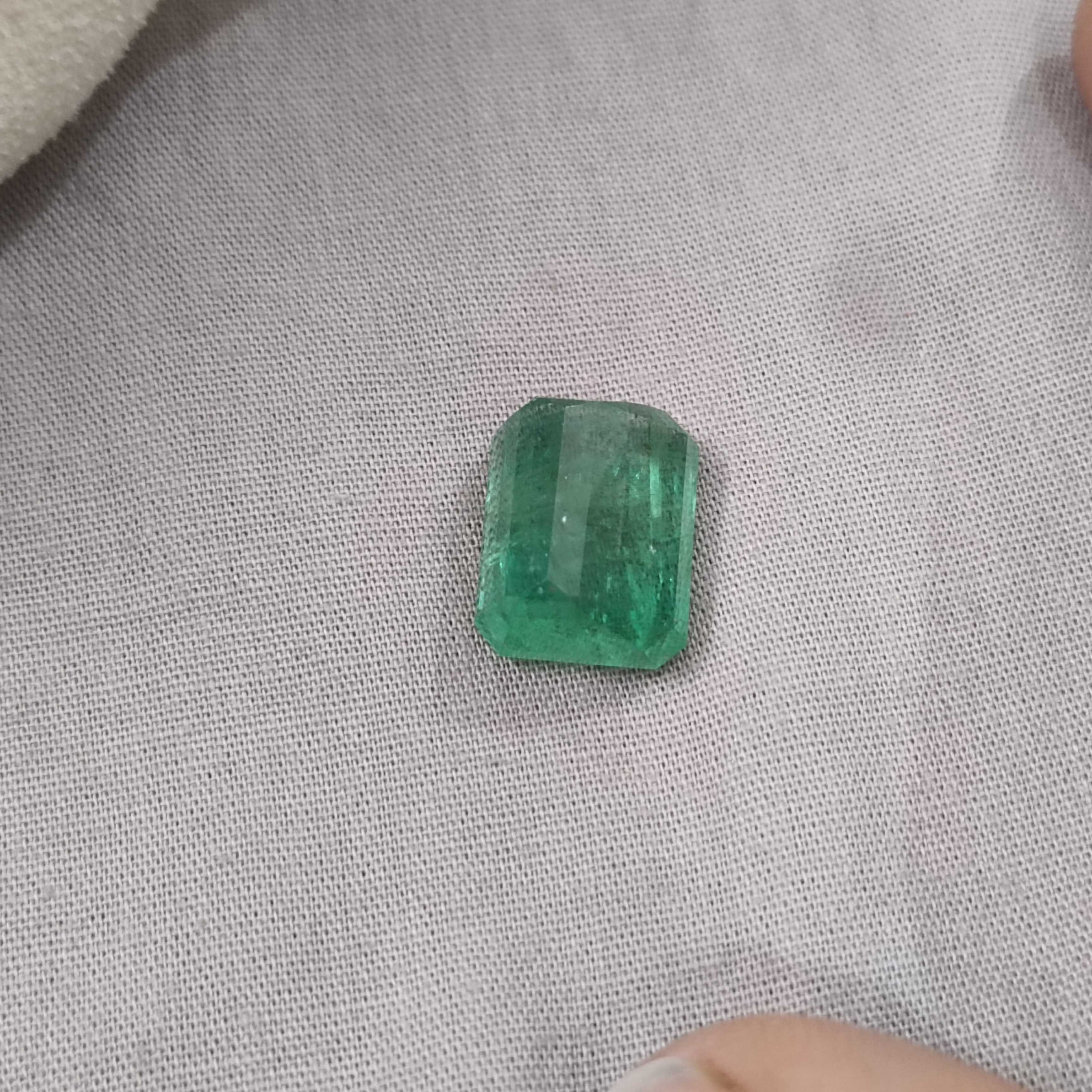 13.80cts AGR certified medium kelly green octagon cut emerald gemstone 