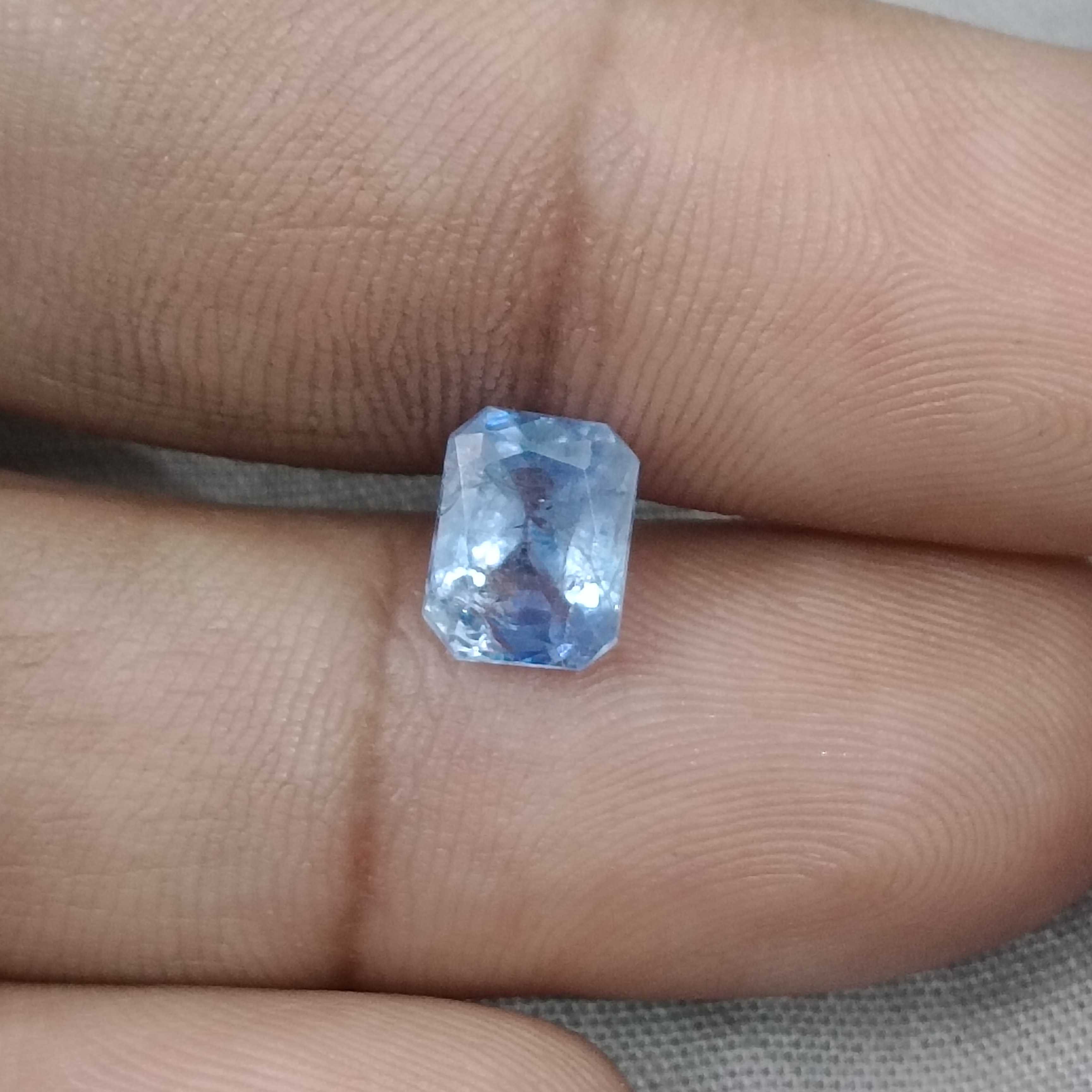2.33ct GSI certified unheated octagon cut Ceylon sky blue sapphire 