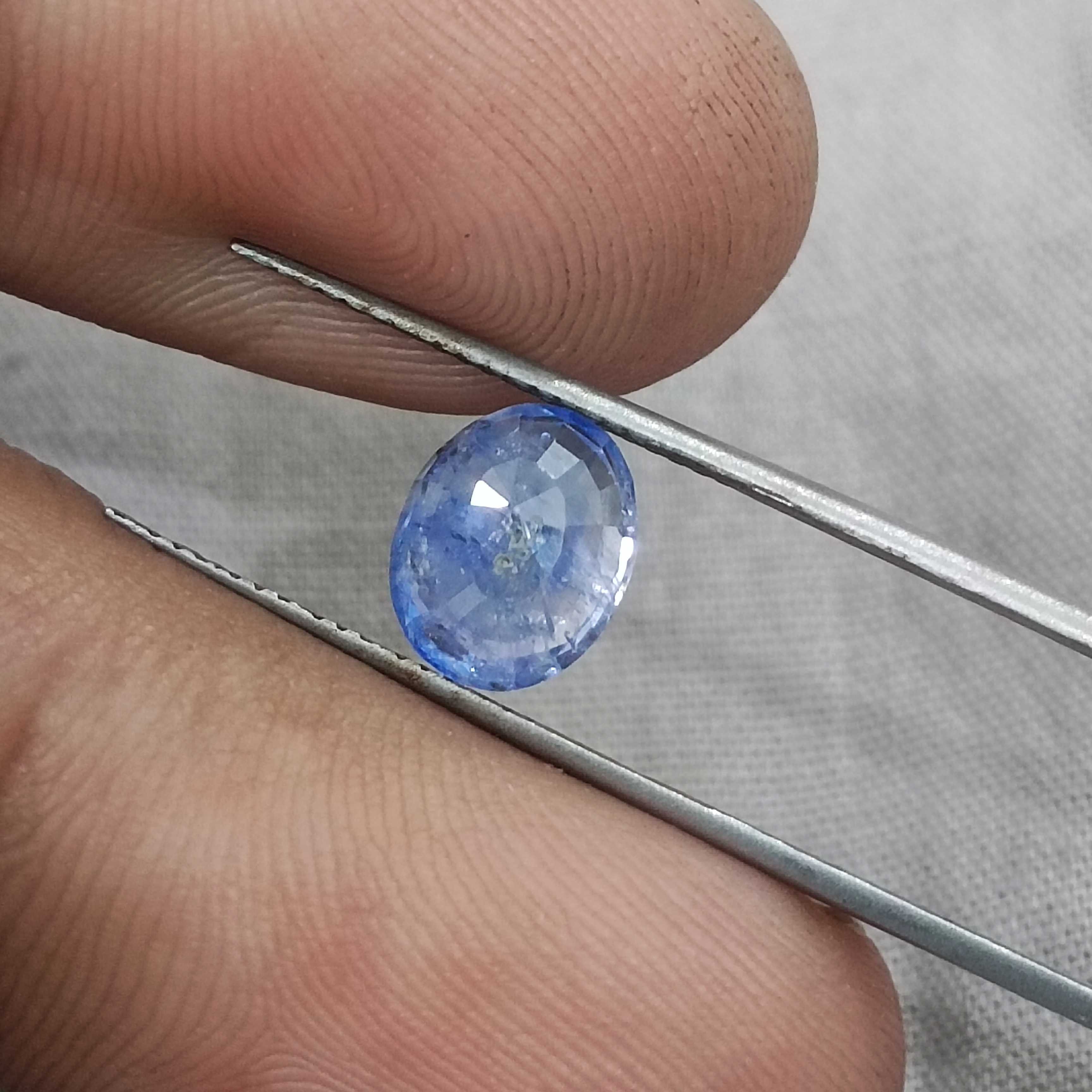 3.02ct GSI certified oval cut medium deep blue sapphire gemstone H